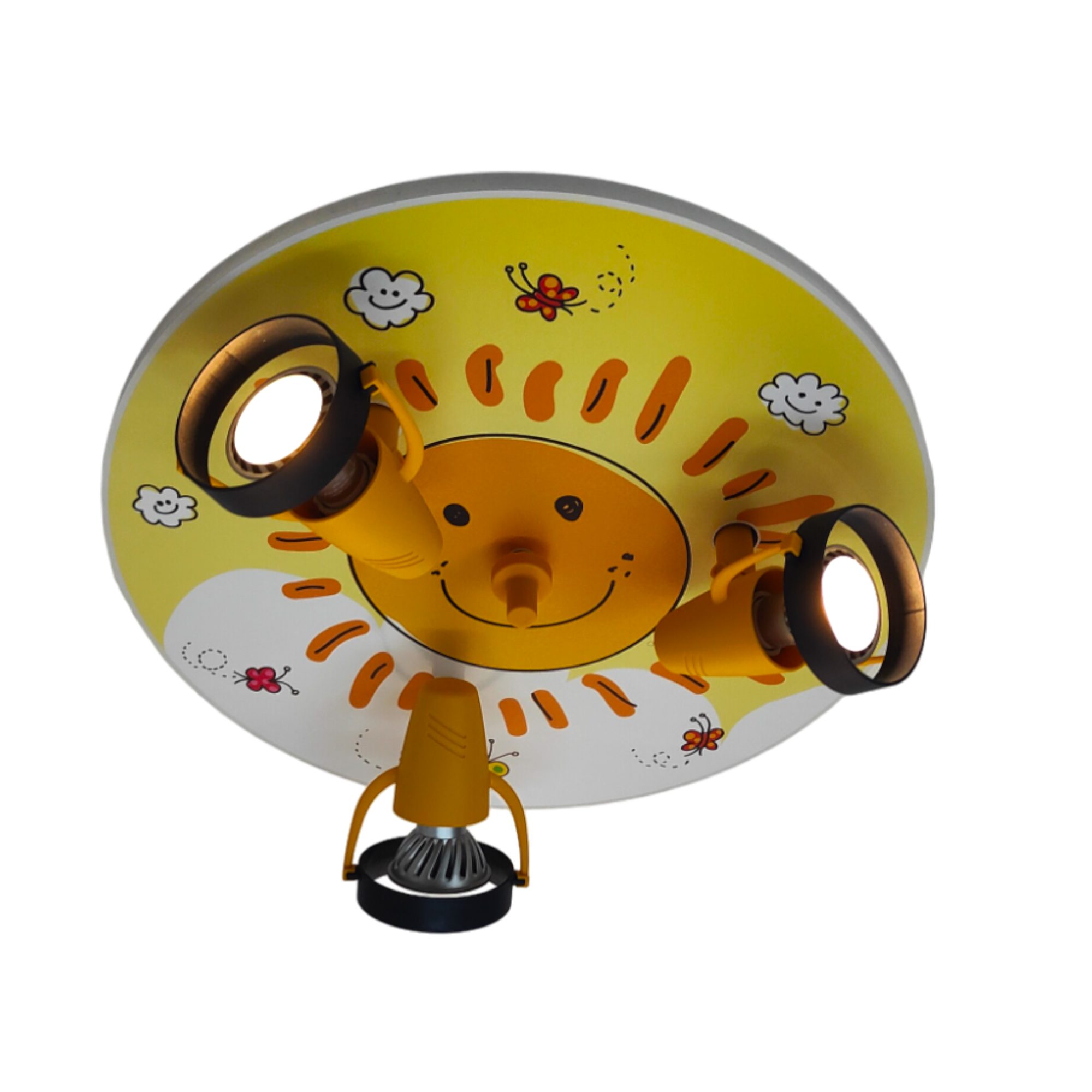 niermann Deckenleuchte Kinderlampe mit Motiv "Sunny", Strahler für Kinderzimmer, ohne Leuchtmittel, 3 schwenk- und drehbare Strahler, Made in Germany