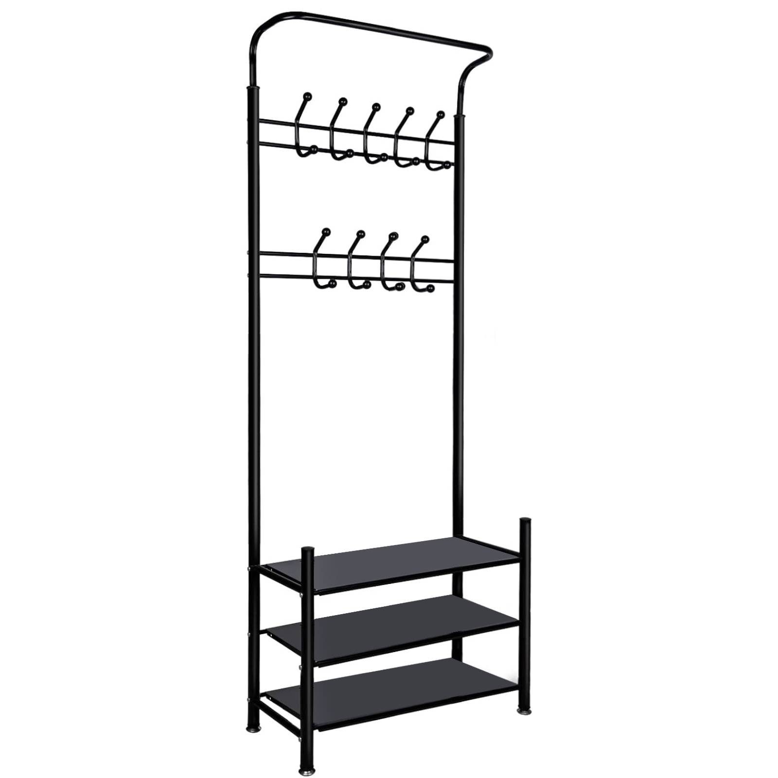 ElitVita Kleiderständer Garderobe mit Schuhablage, 3 Ablagen, mit 7 Haken, günstig online kaufen