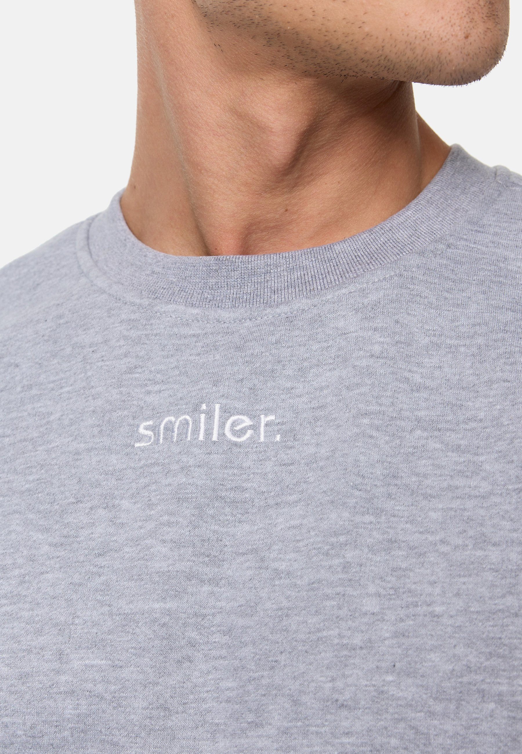 Sweatshirt smiler. Label-Applikationen grau dude. mit