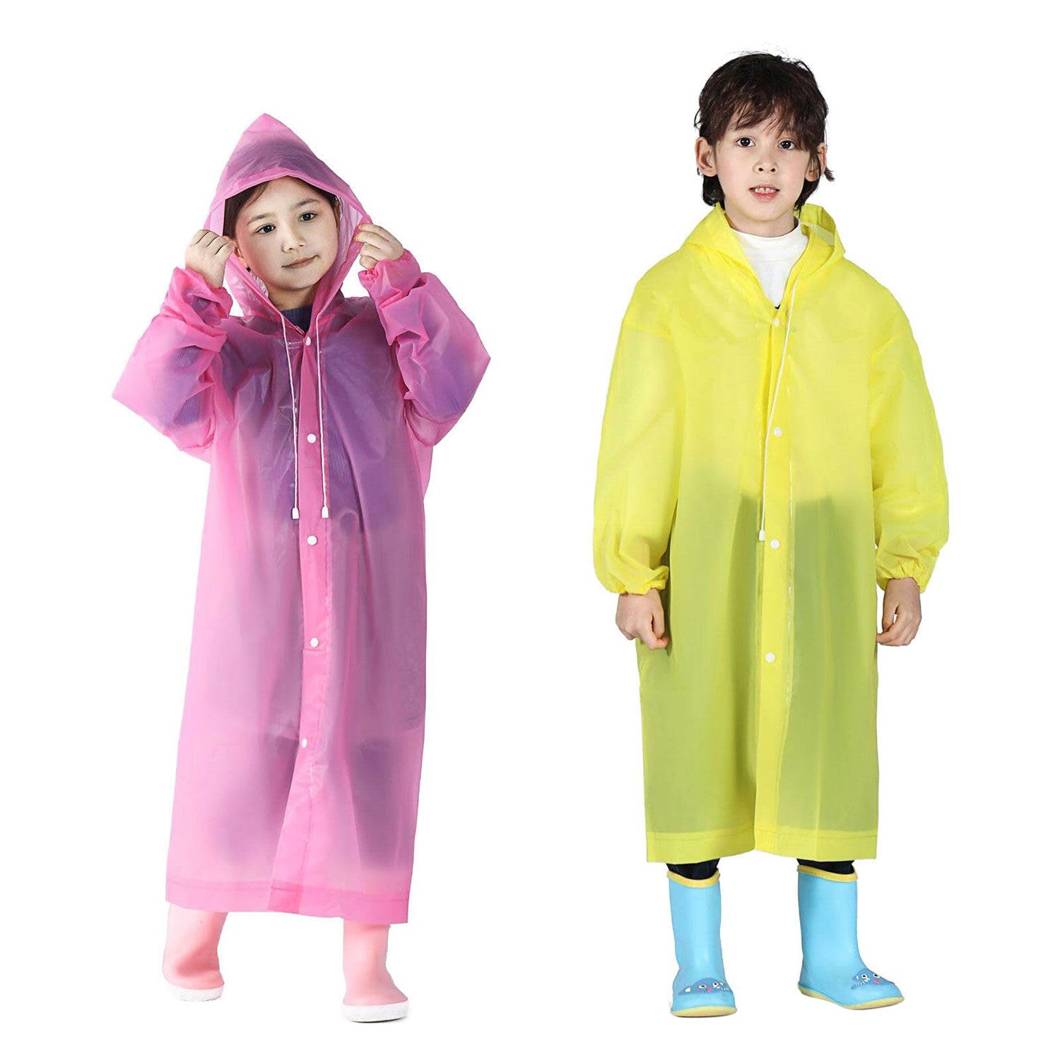 Regenjacke Kinder Wasserdicht Regenmantel Wiederverwendbarer mit Kapuze