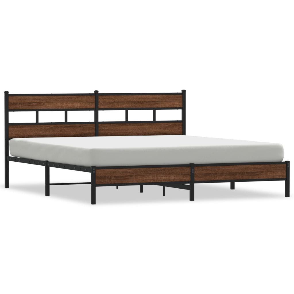vidaXL Bett Metallbett ohne Matratze Braun günstig online kaufen