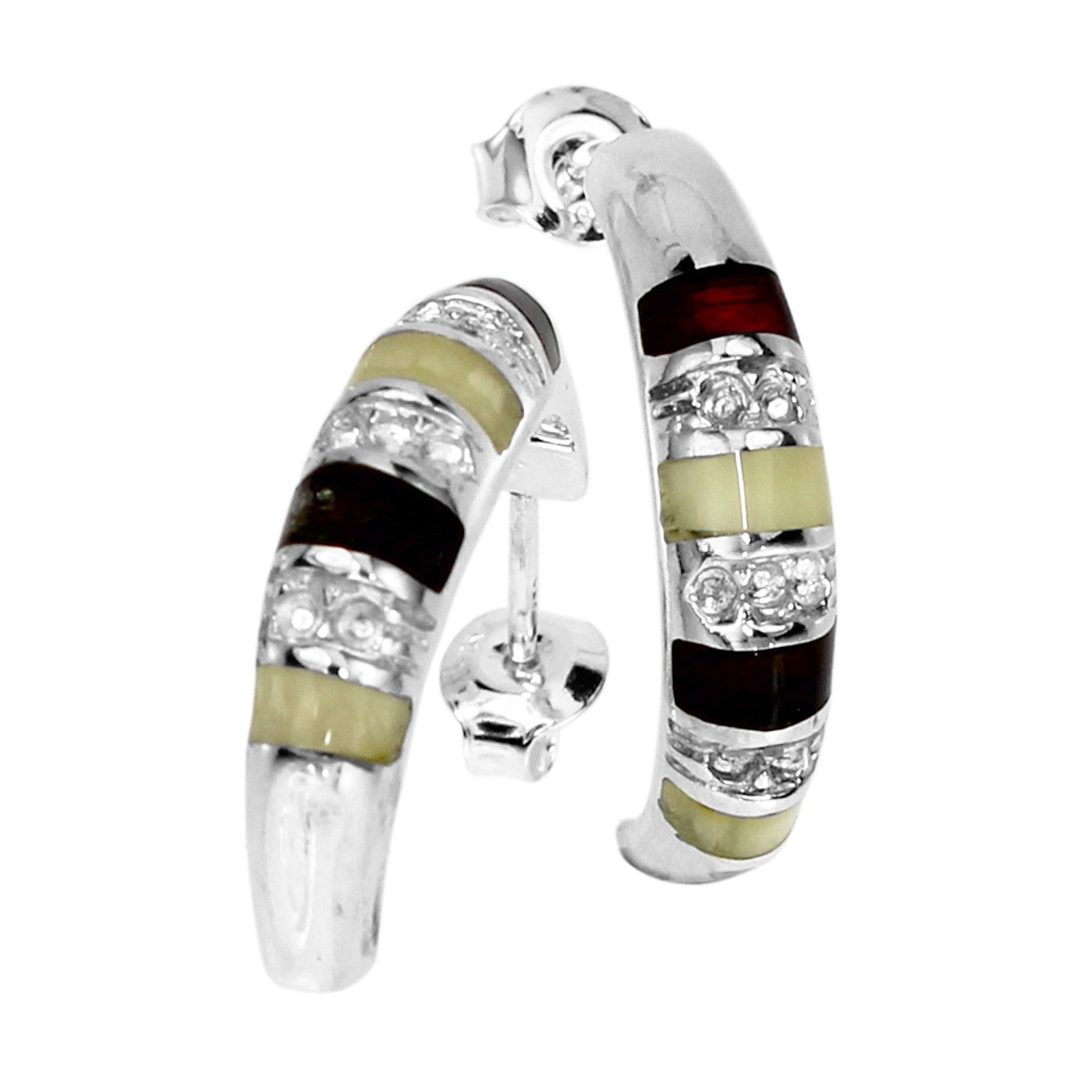 Paar Ohrstecker Ostsee-Schmuck Halbcreole Bente Halbcreole Bente