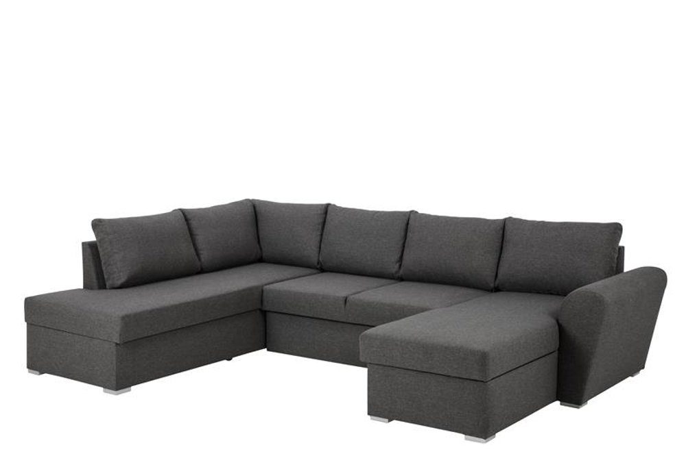 ebuy24 Schlafsofa »Mina Schlafsofa dunkelgrau, schwarze Beine.«