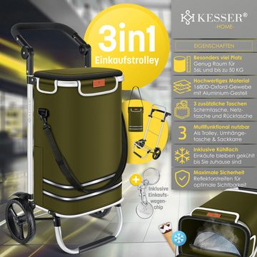 KESSER Einkaufstrolley, klappbar mit 56L Kapazität und belastbar bis 50 kg