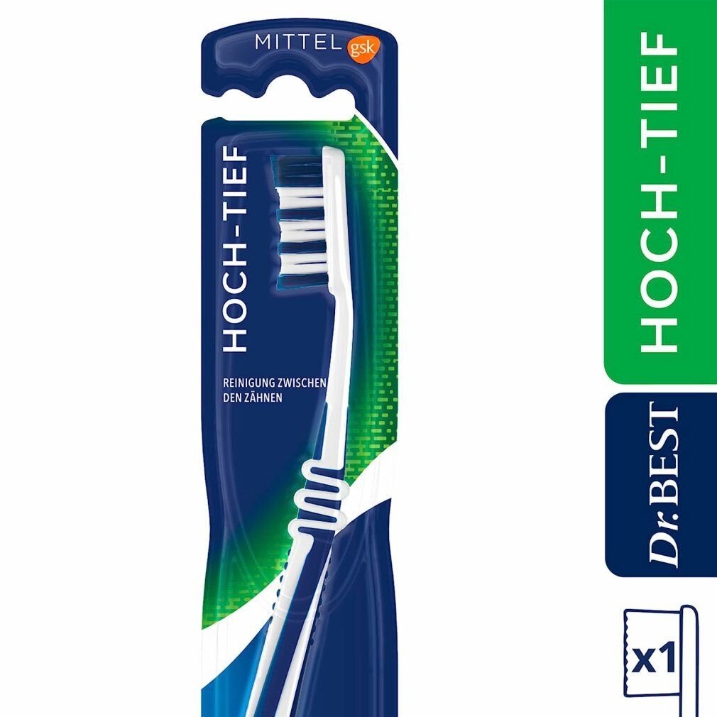 Dr. Best Zahnbürste Zahnbürste Classic Hoch-Tief mittel, 1 St