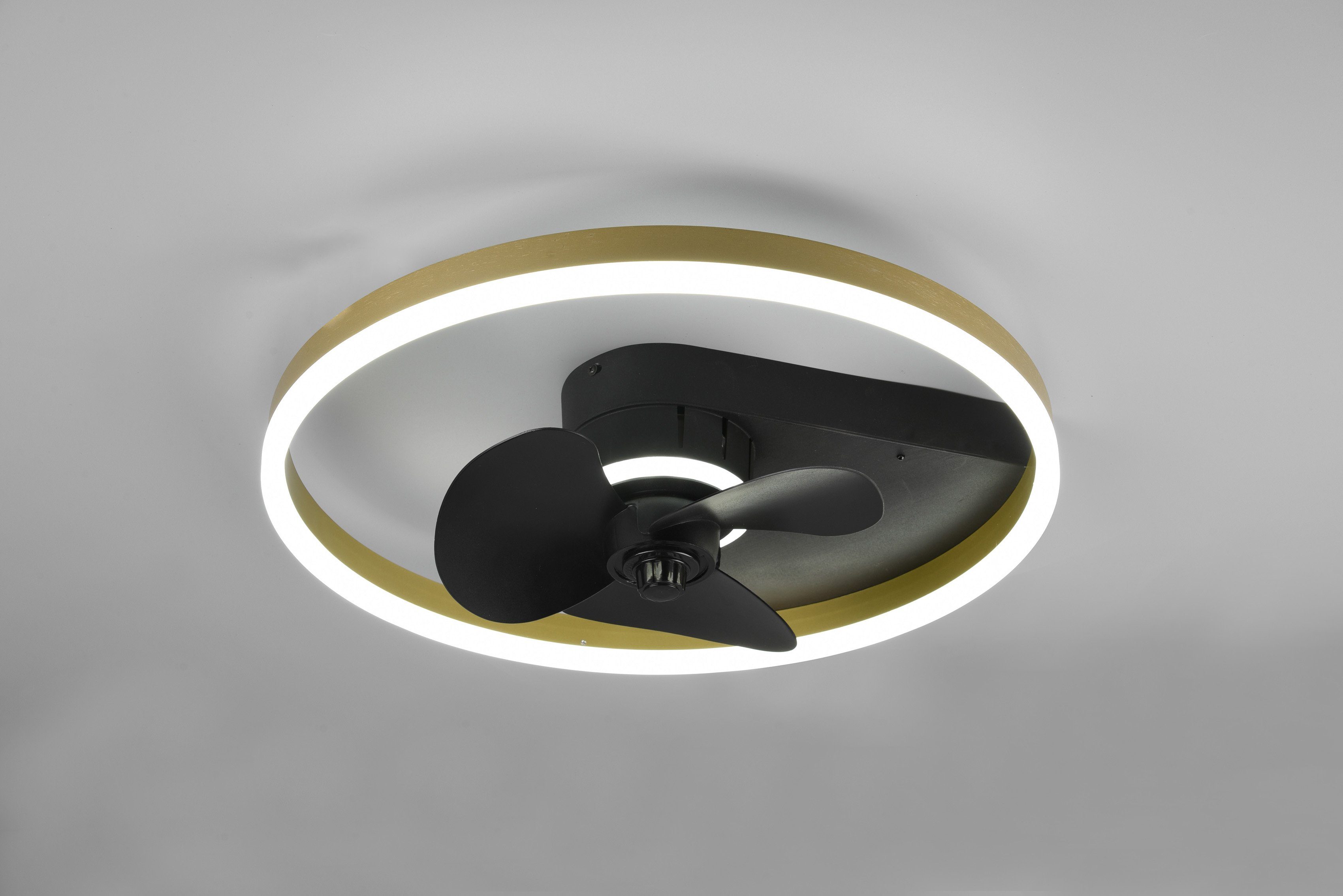 TRIO Leuchten LED Deckenleuchte Moderne Deckenleuchte Timerfunktion, Ventilator Ventilator, fest Borgholm, integriert, Ventilator mit getrennt Ventilatorfunktion, Leuchte/ schaltbar, Warmweiß, LED Fernbedienung., mit