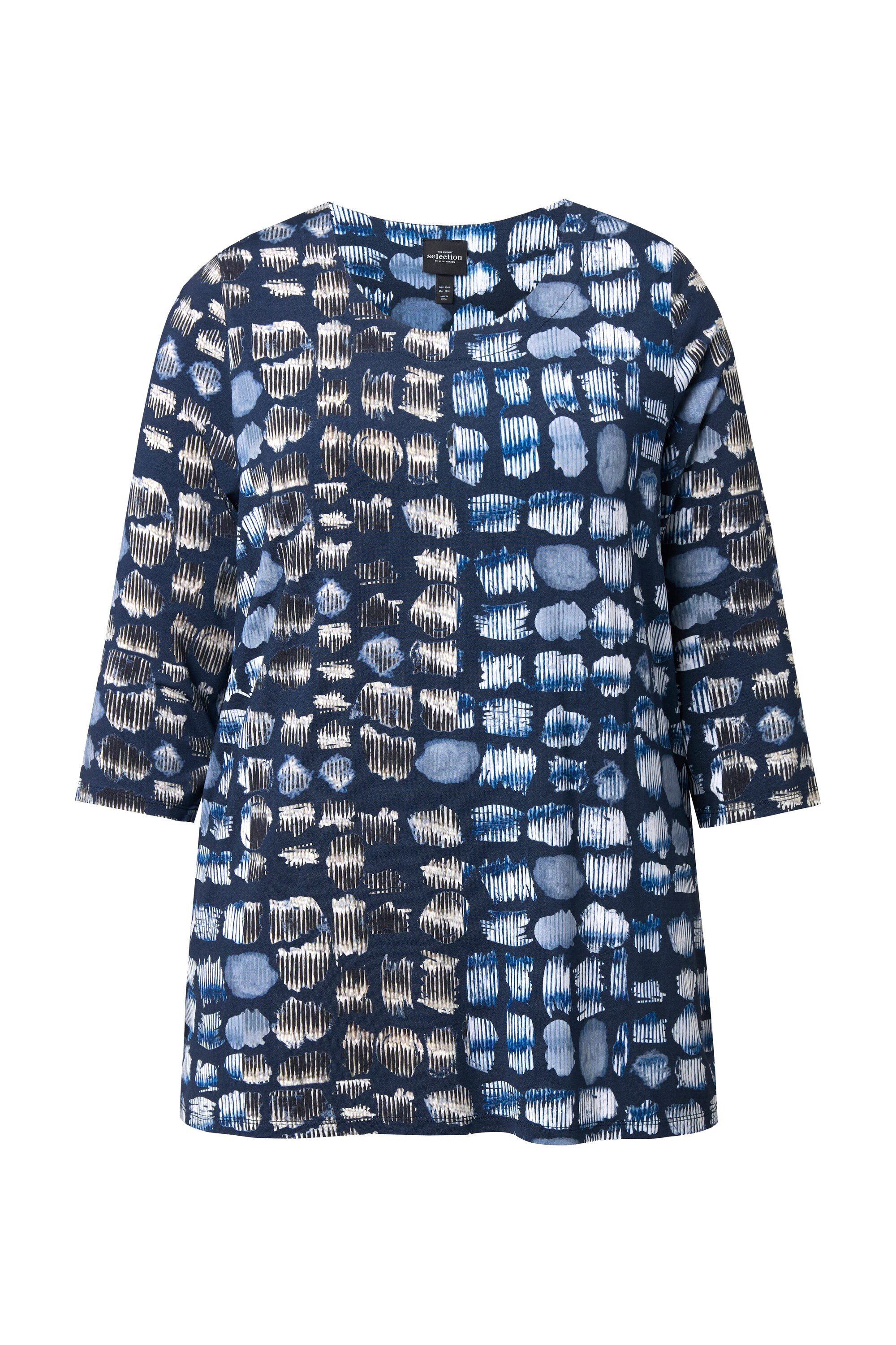 Ulla Popken T-Shirt Slinkyshirt grafisches Design A-Linie Rundhals günstig online kaufen