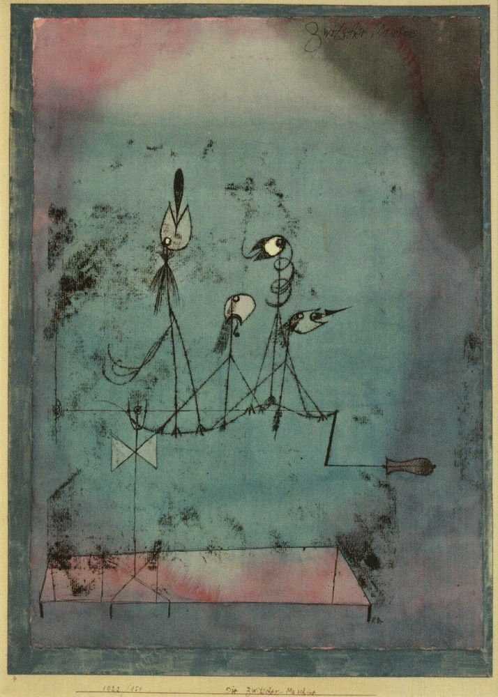 Postkarte Kunstkarte Paul Klee "Die Zwitscher-Maschine"