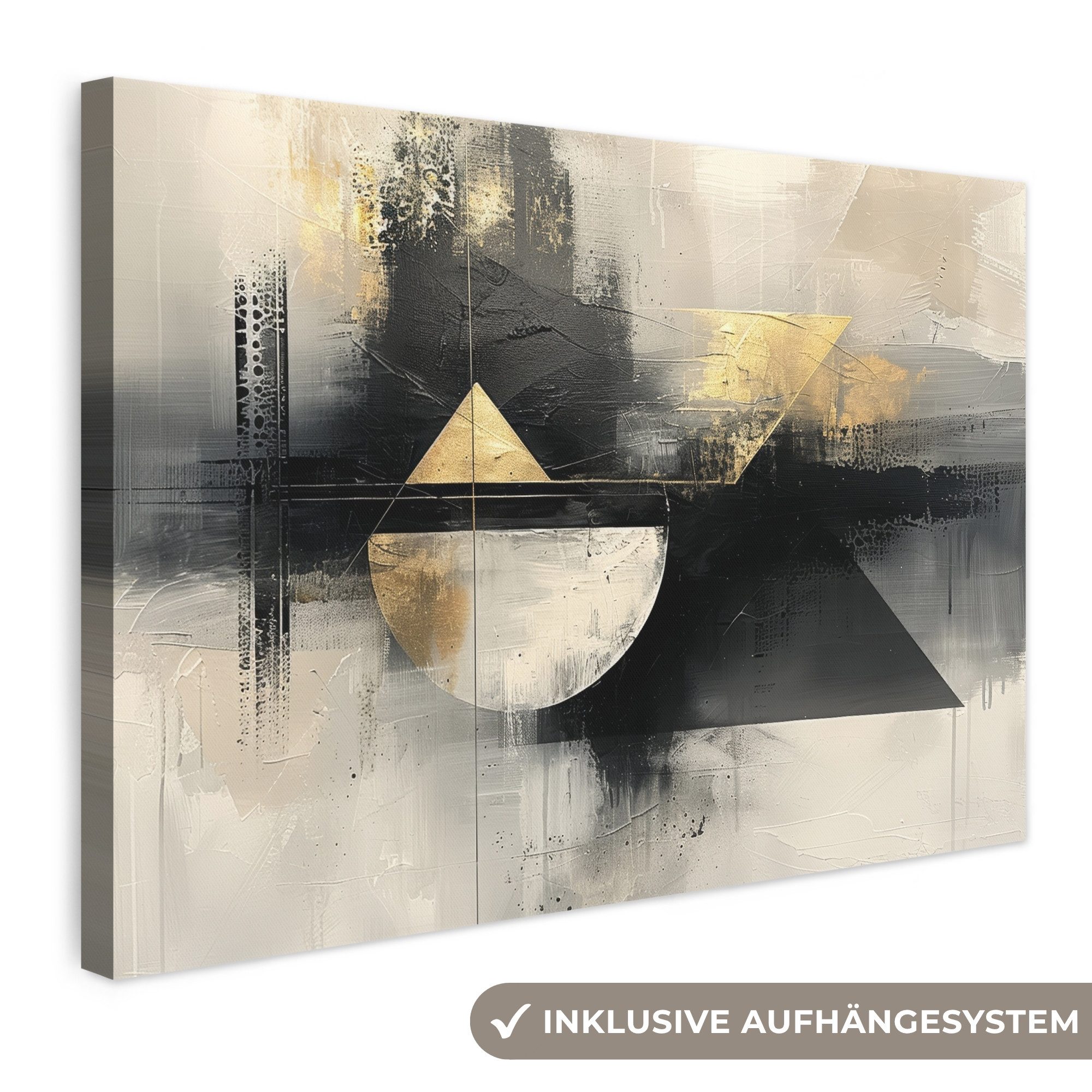OneMillionCanvasses® Leinwandbild Abstrakt - Schwarz - Farbe - Modern, Fotodruck (1 St), Leinwand Bilder Klein, Wand Dekoration Aesthetic 30x20 cm