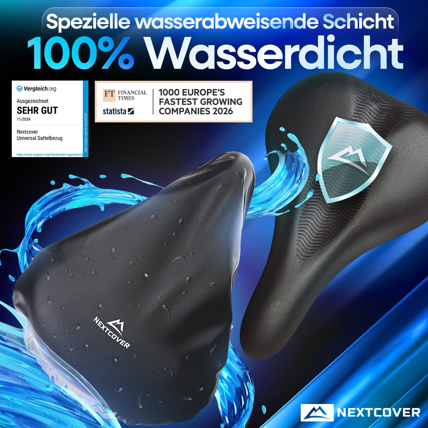 Nextcover Sattelbezug Nextcover® Universal Sattelbezug Fahrrad 2er Set