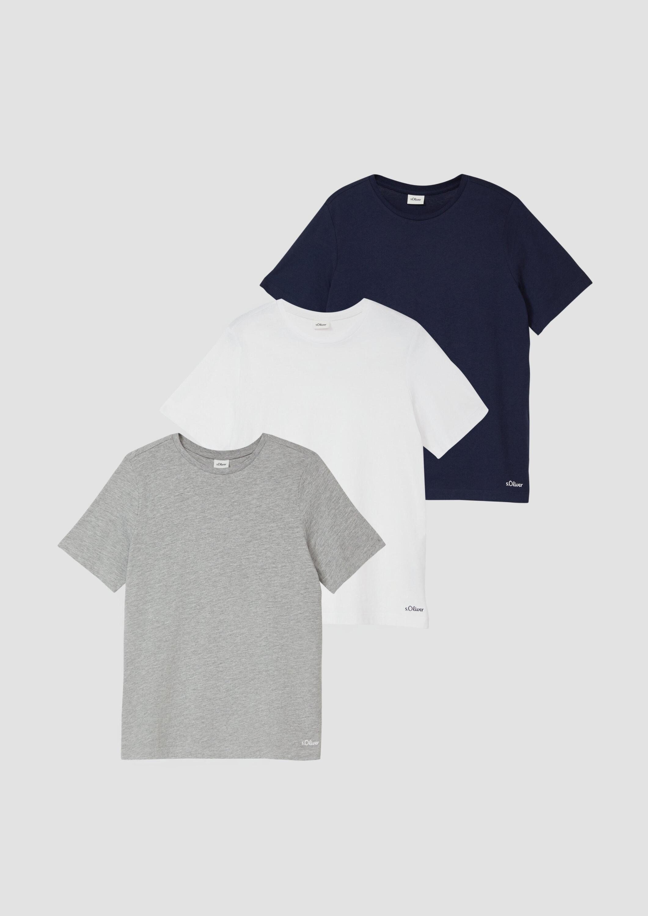 s.Oliver Kurzarmshirt T-Shirt 3er-Pack Unisex T-Shirt