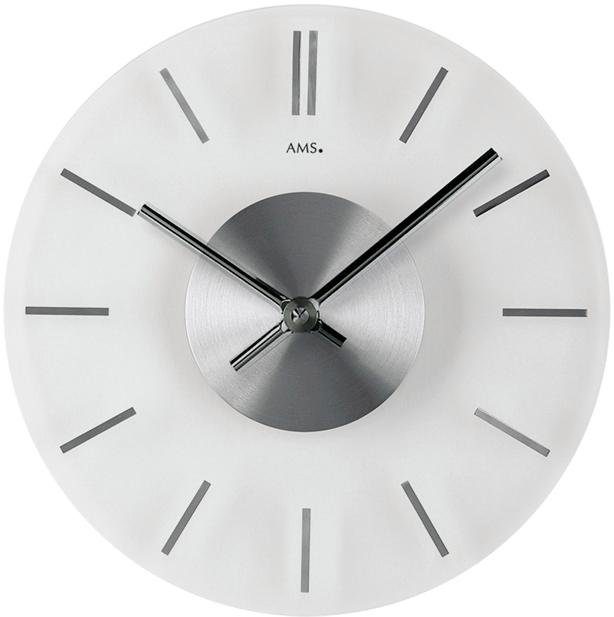 AMS Wanduhr W9318 (Quarzuhr,Glas,Wohnzimmer,Esszimmer,Küche,Arbeitszimmer,Büro, Flur)