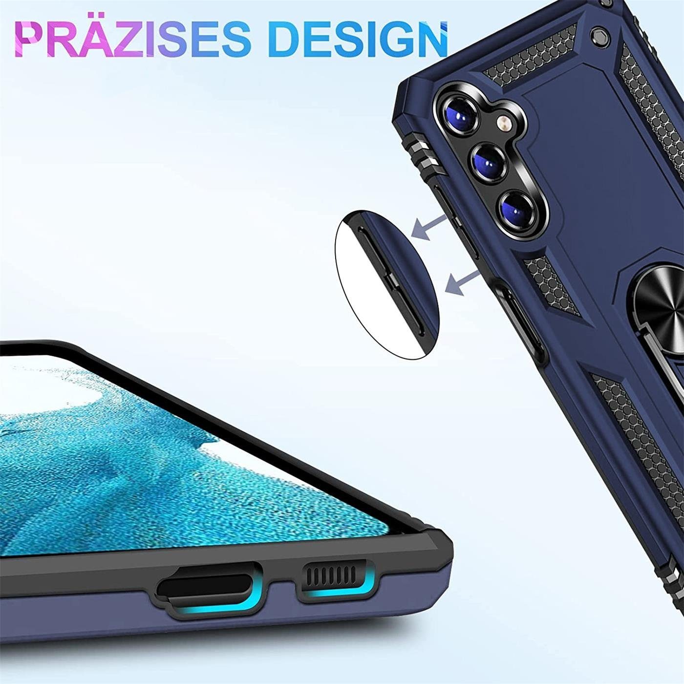CoolGadget Handyhülle Armor Shield Case für Samsung Galaxy A34 5G 6,5 Zoll, Outdoor Cover mit Magnet Ringhalterung Handy Hülle für Samsung A34 5G