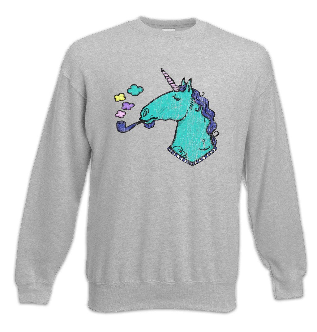 Sweatshirt Smoking Unicorn Sweatshirt Einhorn Comic Anime Regenbogen Rainbow Cute