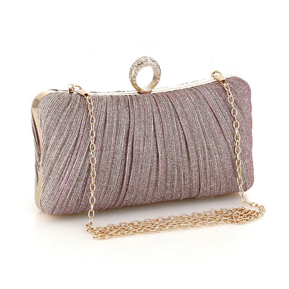 Abendtasche Damen Mode Abendtasche: Falten Handtasche, Glitzer Abendtasche