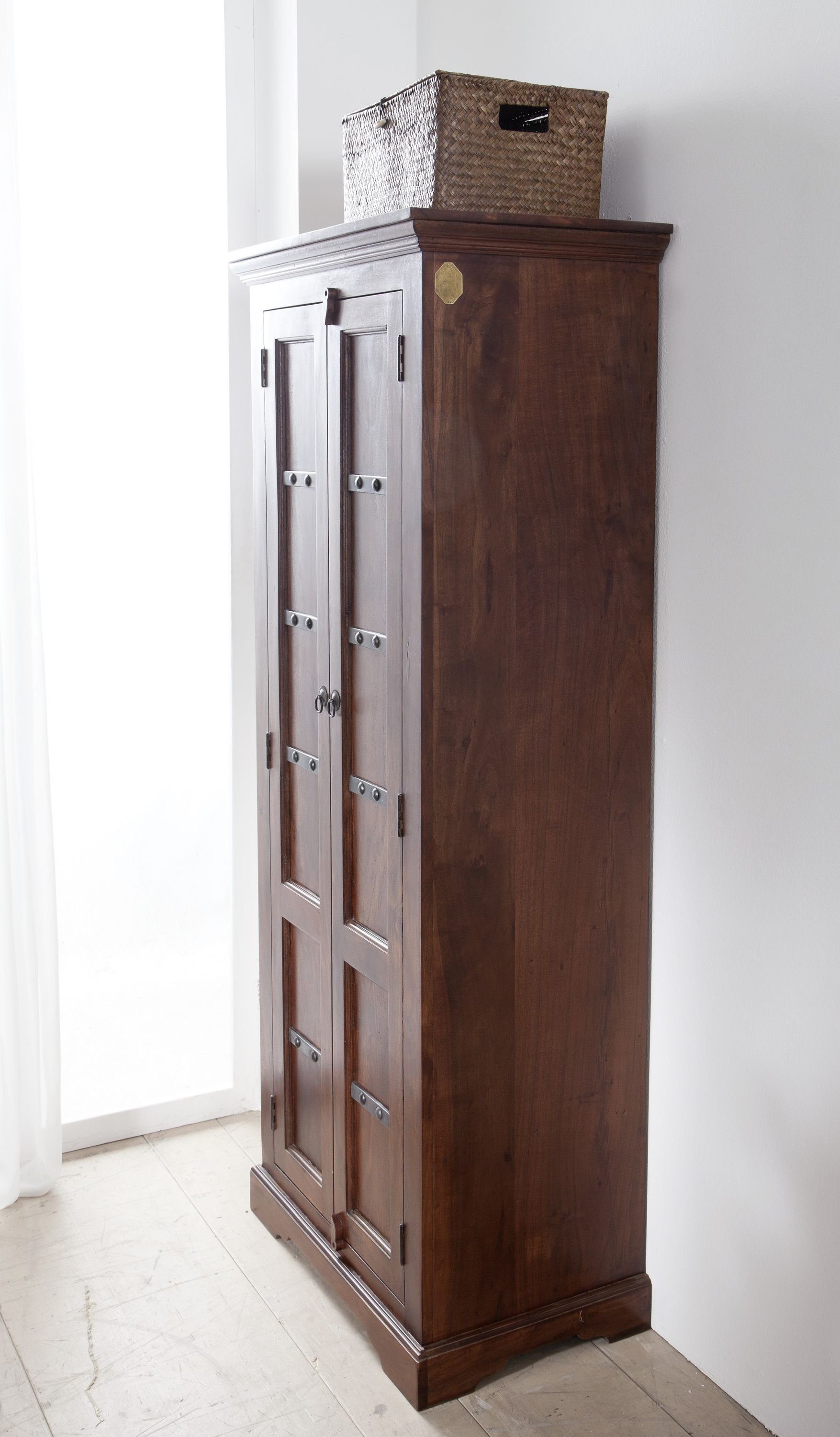 Massivmoebel24 Dreh-/Schwebetürenschrank #901 (OXFORD Schrank Akazie günstig online kaufen