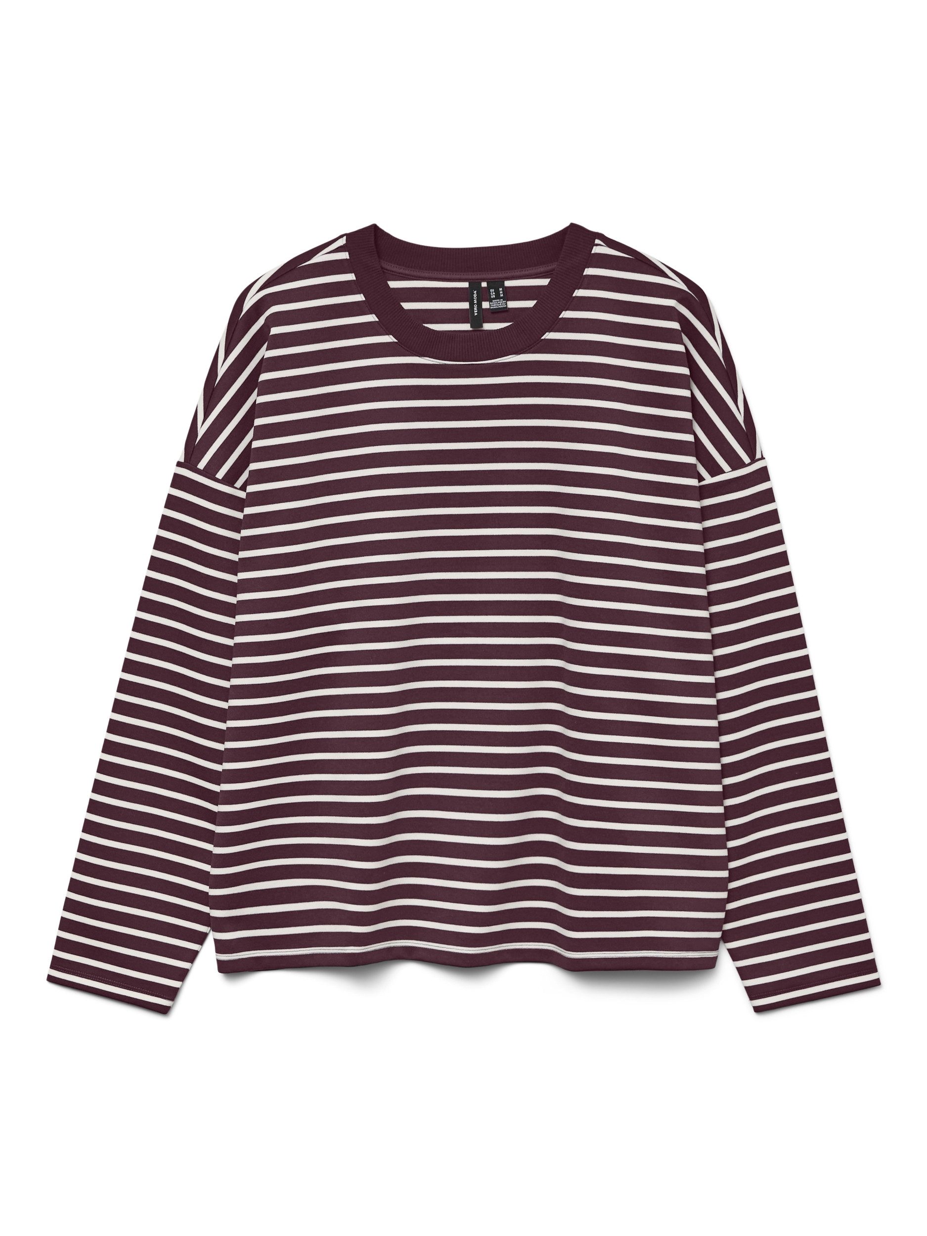Vero Moda Blusenshirt VMABBY LS O-NECK TOP JRS NOOS 186320001 Winetastin