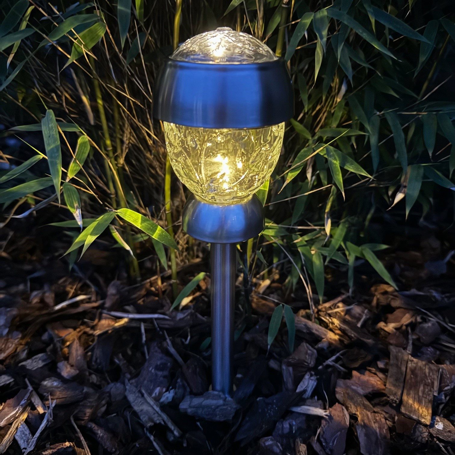 Online-Fuchs LED Solarleuchte 4er Set Solarleuchten mit BLÄTTER Lichtspiel günstig online kaufen