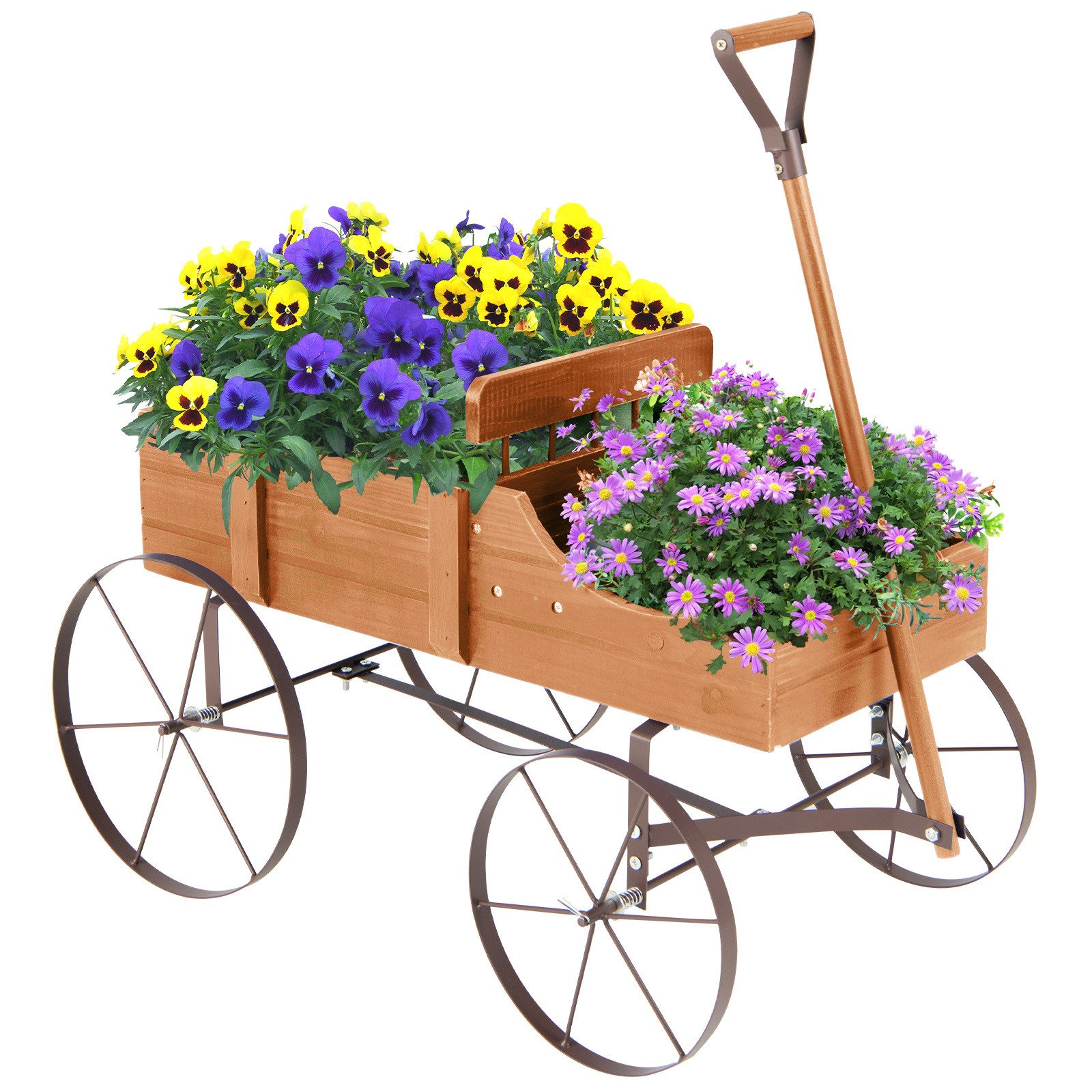 COSTWAY Blumenständer, Pflanzwagen mit 4 Metallrädern günstig online kaufen