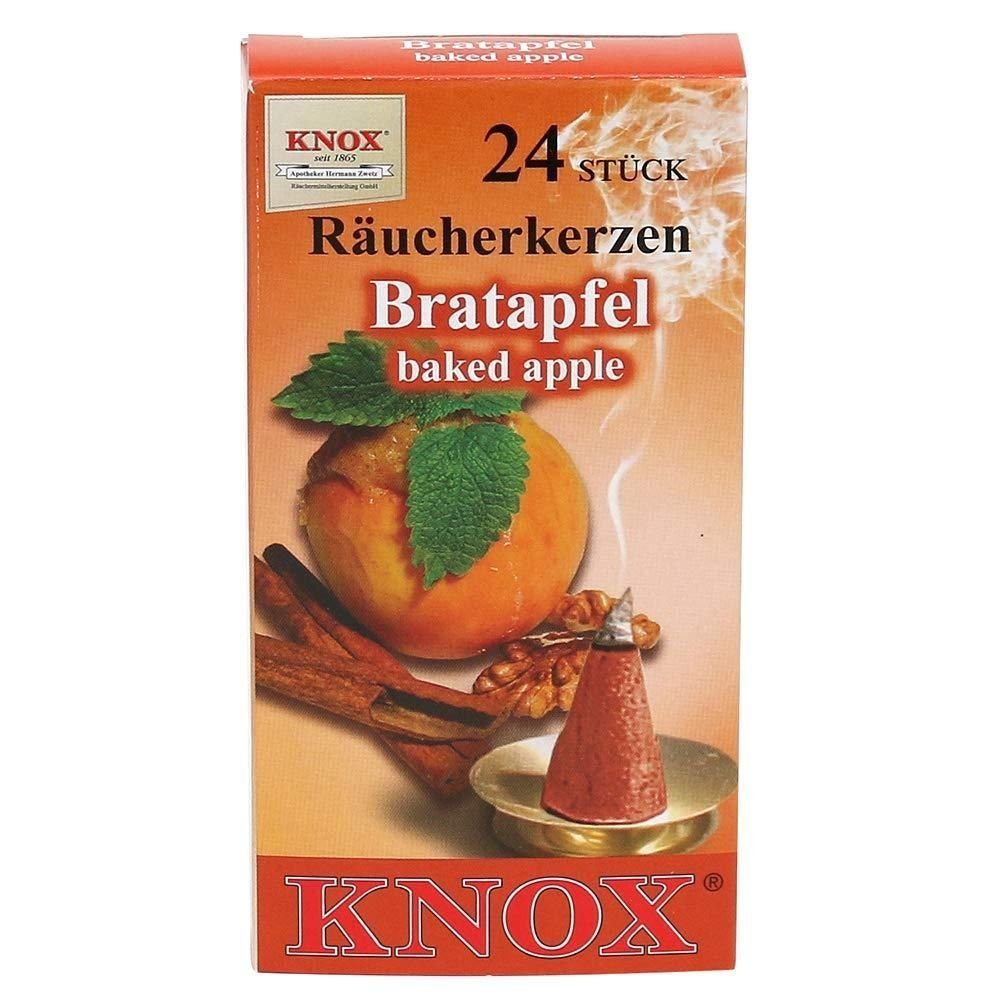 Päckchen 24er Bratapfel Packung KNOX Räucherkerzen- - 2 Räuchermännchen