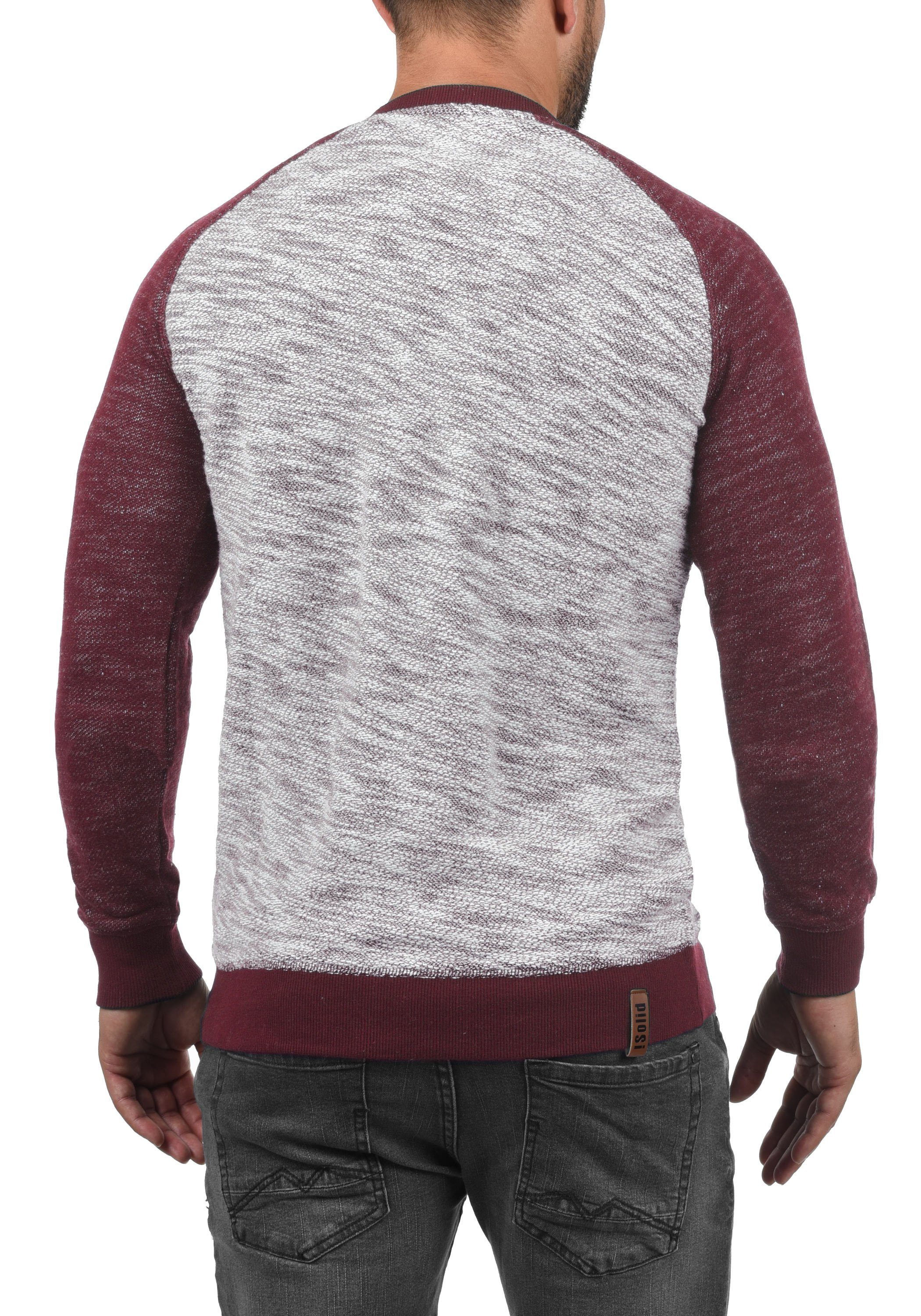 Sweatshirt SDFlocker Wine (0985) Sweatpullover im Red !Solid Baseball-Look