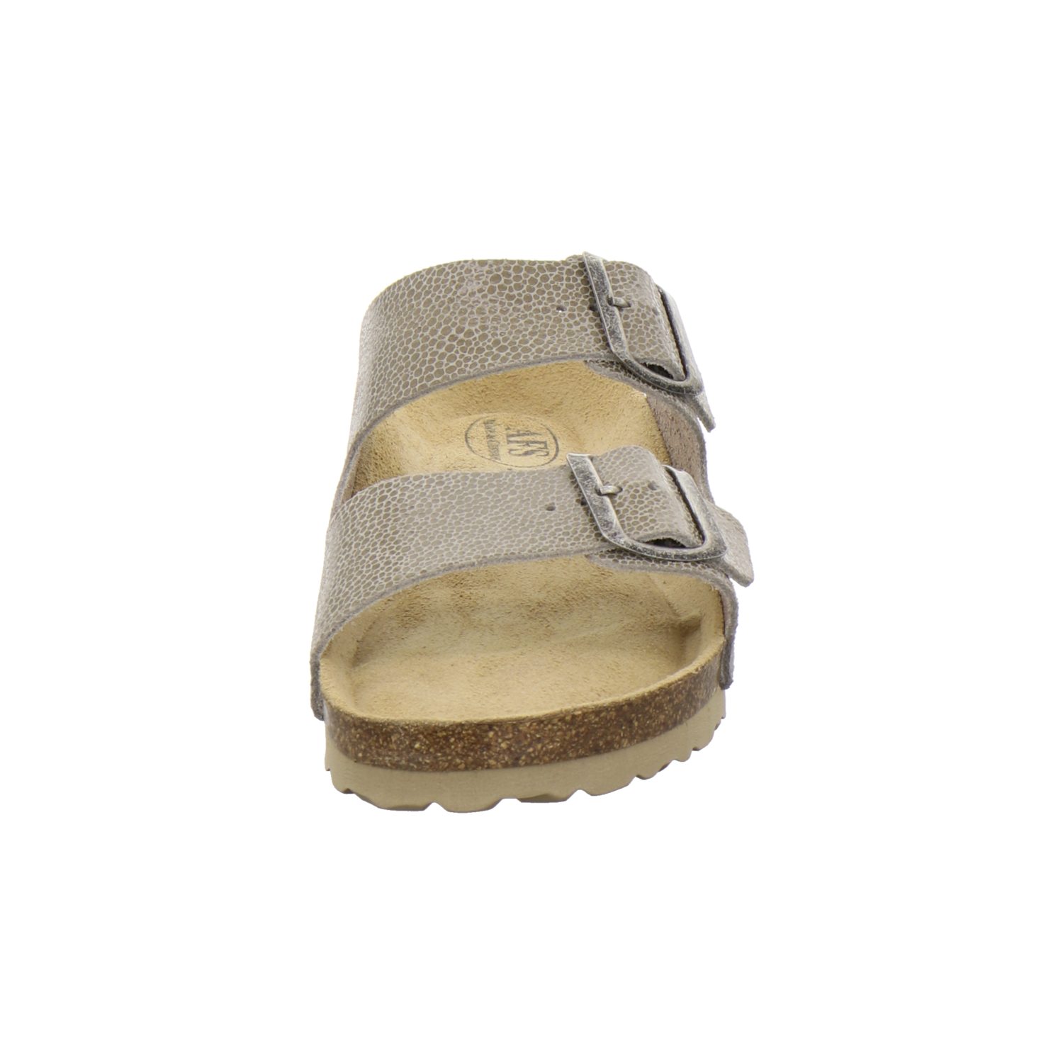 AFS-Schuhe 2100 mit beige-reptil Leder für Damen Pantolette aus Made Fussbett, in Germany