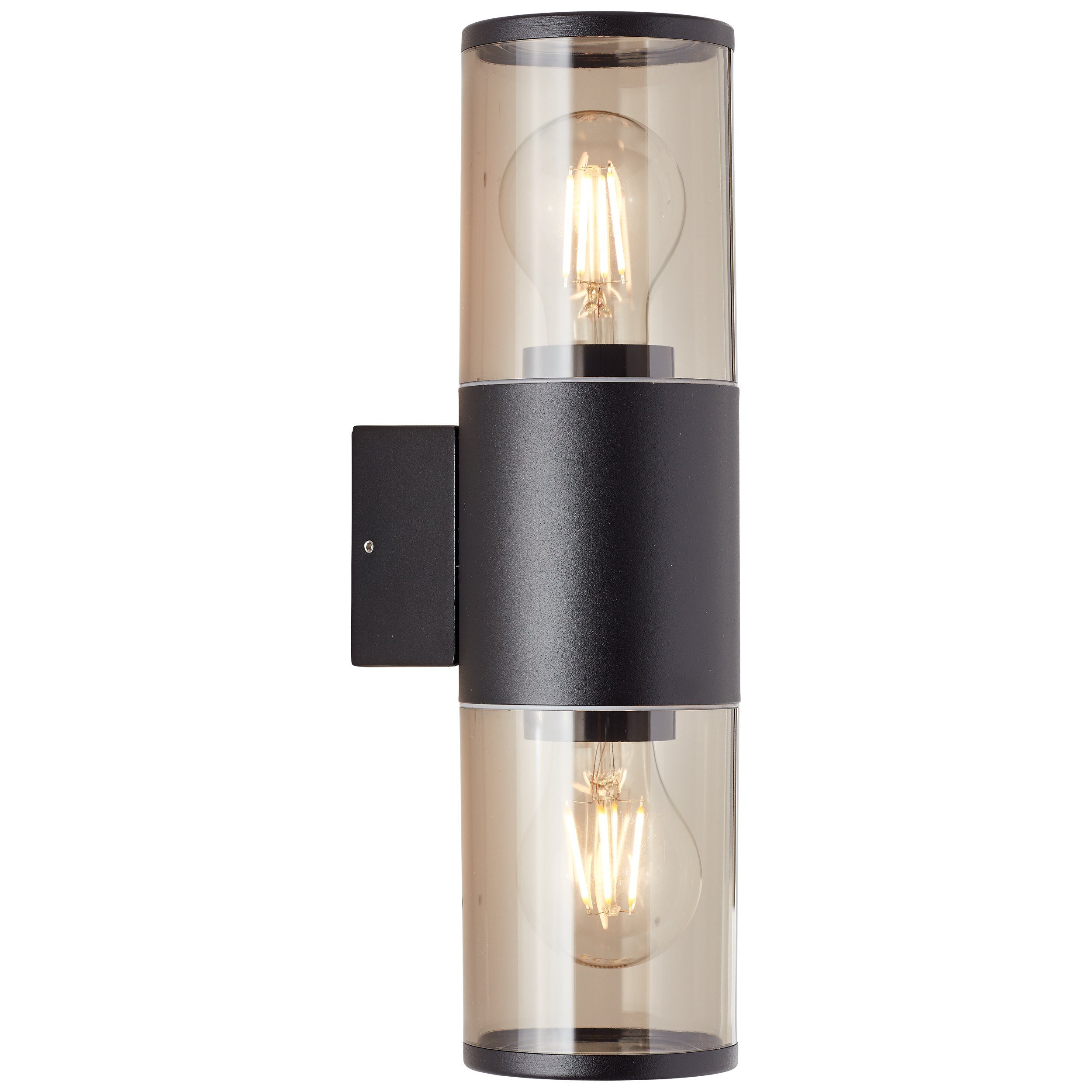 Lightbox Außen-Wandleuchte, ohne Leuchtmittel, Up 13 33 cm, x x Down matt 9 E27, schwarz IP44, Außenwandlampe
