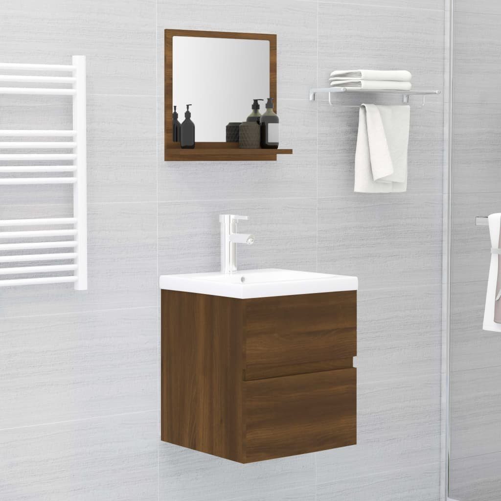 Eiche 40x10,5x37 (1-St) Badezimmerspiegelschrank Eichen-Optik Braun Badspiegel cm vidaXL Braune Holzwerkstoff