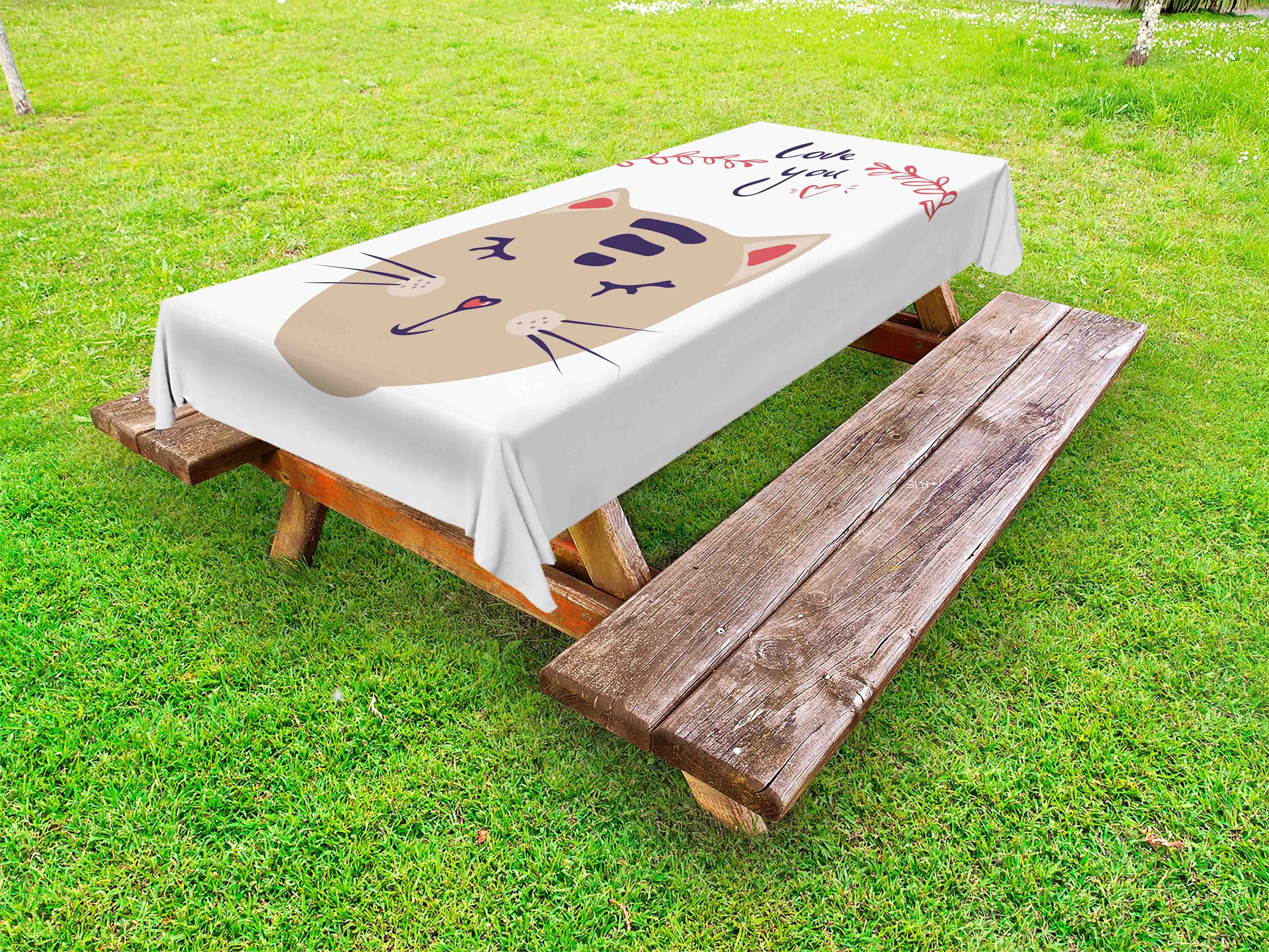 dich Liebe Abakuhaus dekorative waschbare Katze Süße Hand Schriftzug Tischdecke Picknick-Tischdecke,