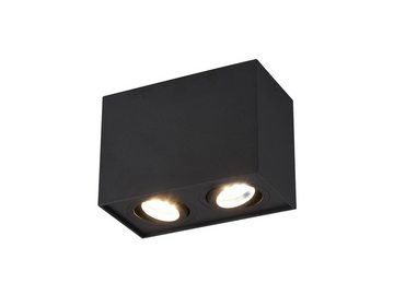 meineWunschleuchte LED Deckenstrahler, Dimmfunktion, LED wechselbar, Warmweiß, Aufbau-Spot Aufputz Strahler innen 2-flammig Lichtspots Schwarz H:12cm