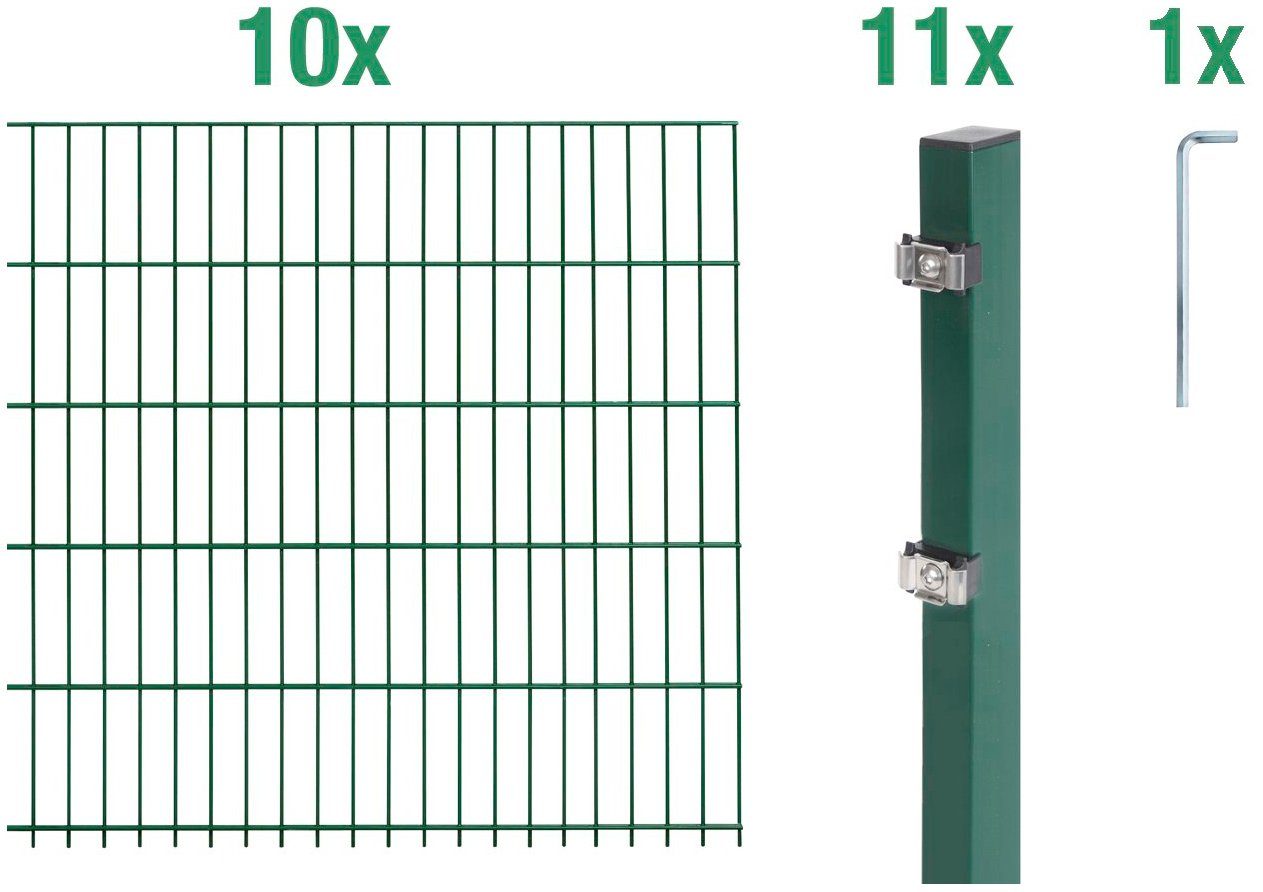 Alberts Doppelstabmattenzaun Grundset, (Set), Höhe: 80-160 günstig online kaufen