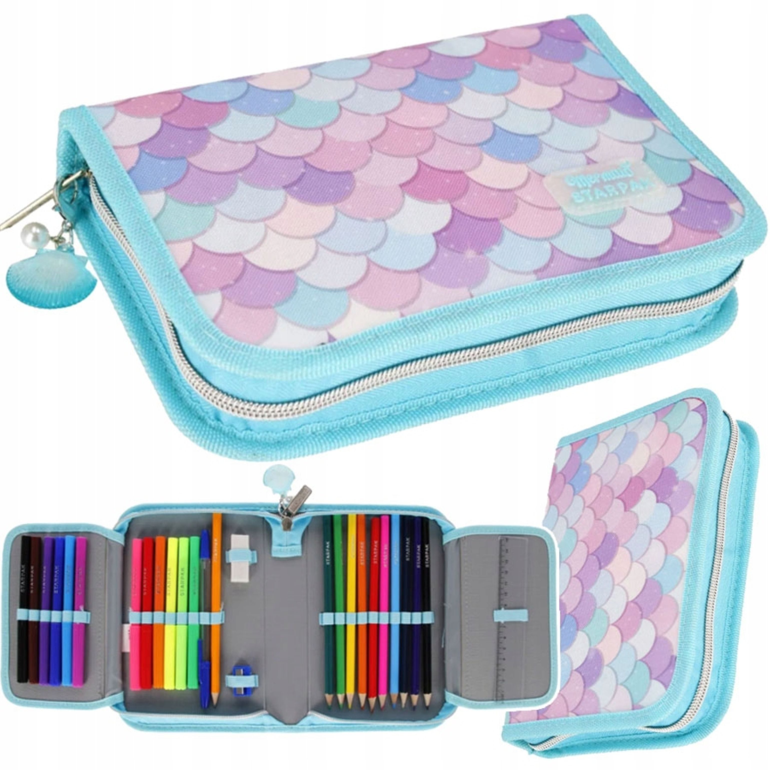 Starpak Federmäppchen Starpak Federmäppchen Mädchen Meerjungfrau Pastell mit Zubehör, (1-tlg)