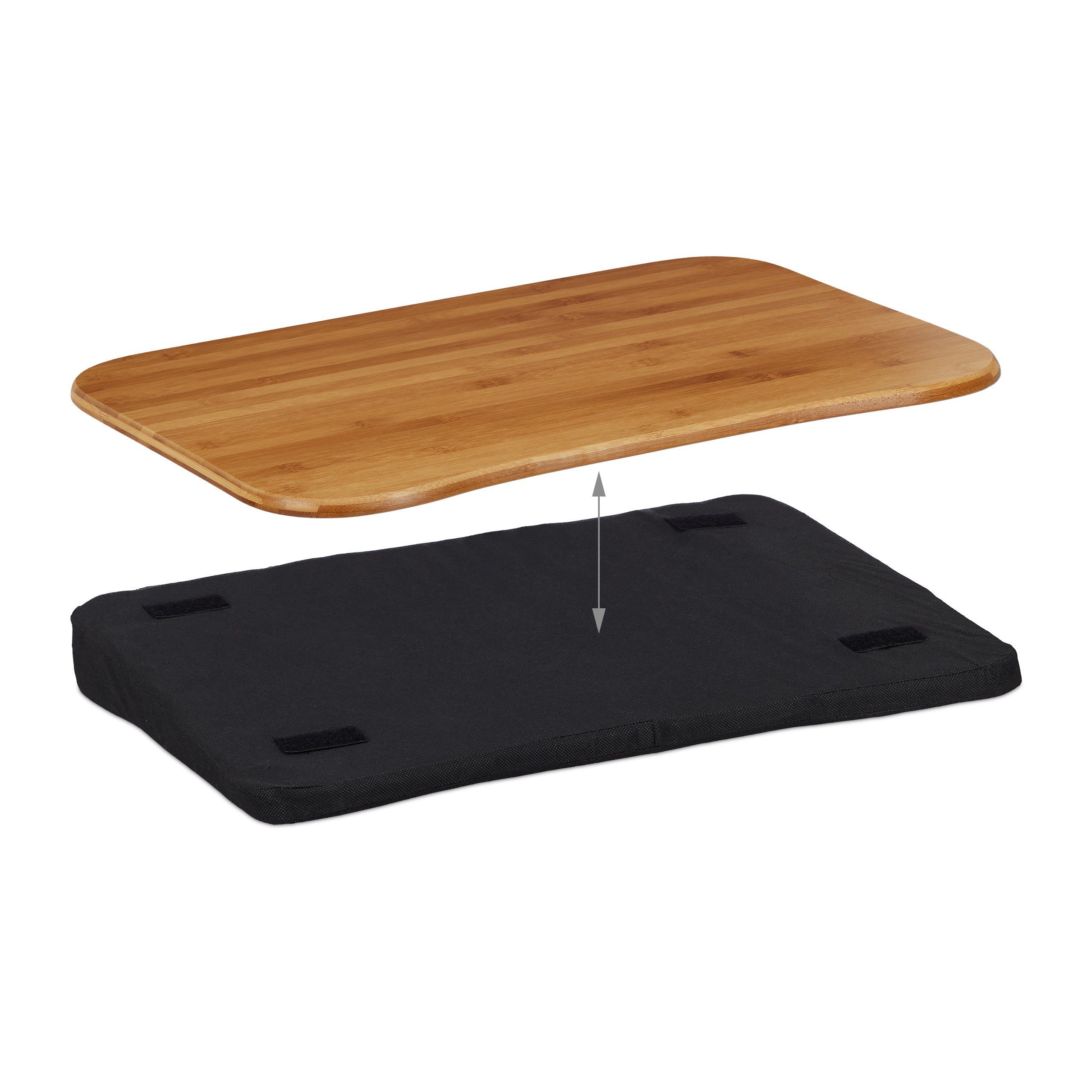 relaxdays Laptop Tablett Laptopkissen Bambus, Bambus