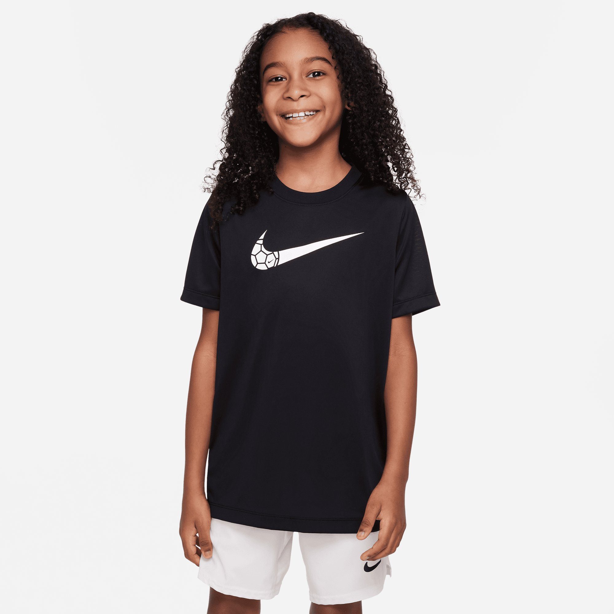 KIDS' (BOYS) T-Shirt Nike DRI-FIT TRAINING Sportswear T-SHIRT BLACK BIG