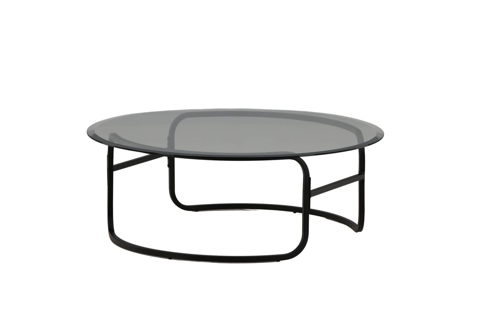 ebuy24 Glas. Ø110cm Couchtisch schwarz, (1-St) Couchtisch Lomma