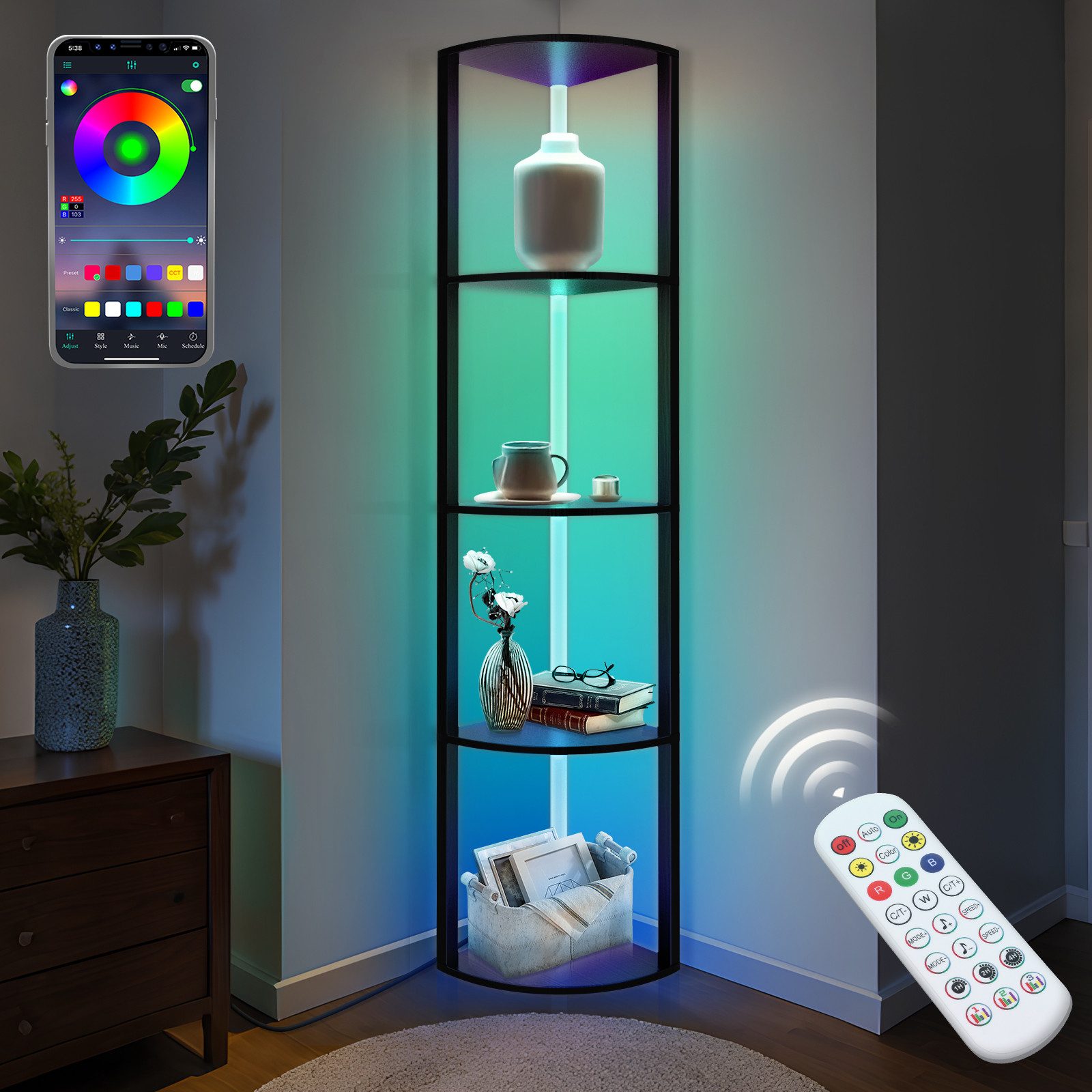 XERSEK Stehlampe Dimmbar LED Stehleuchte Bücherregal günstig online kaufen
