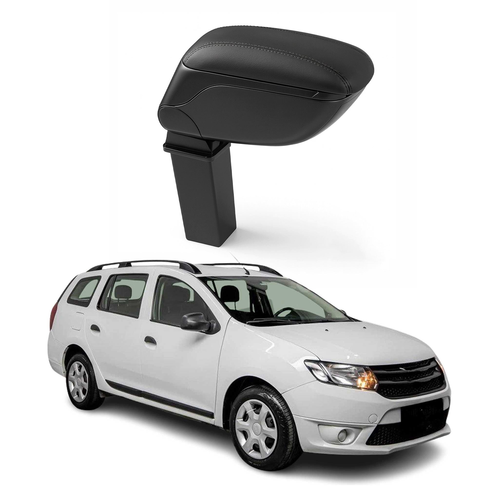 OMAC Armlehne Mittelarmlehne für Dacia Logan MCV 2014-2020 PU-Leder Metall Schwarz, Langlebig,Multifunktional,Einfache Installation