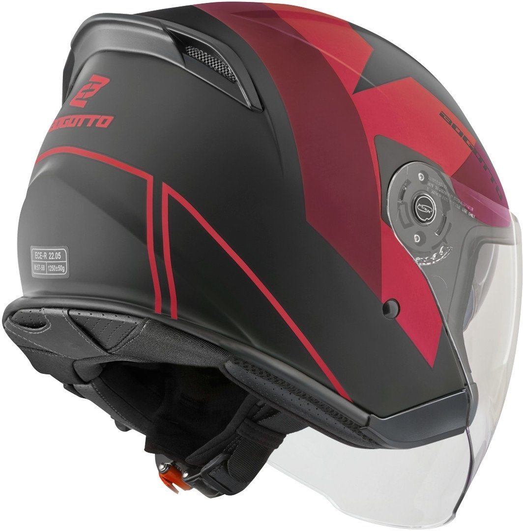 Bogotto Motorradhelm V586 Detri BT Jethelm, integriertes Kommunikationssystem,integriertes Sonnenvisier
