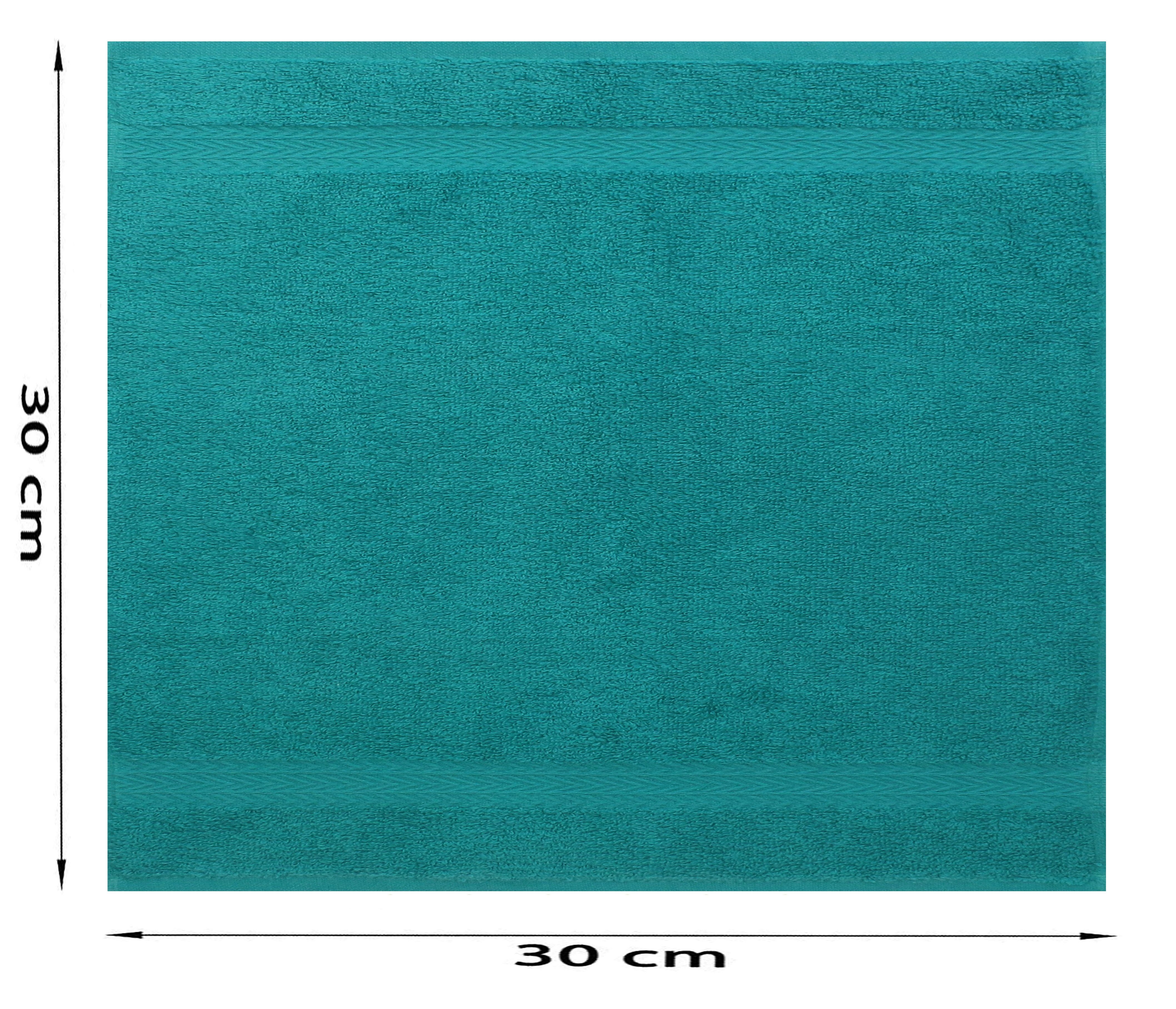 Seiftücher Baumwolle Premium 10 smaragdgrün/hellblau Stück 100% Betz Seiftuch