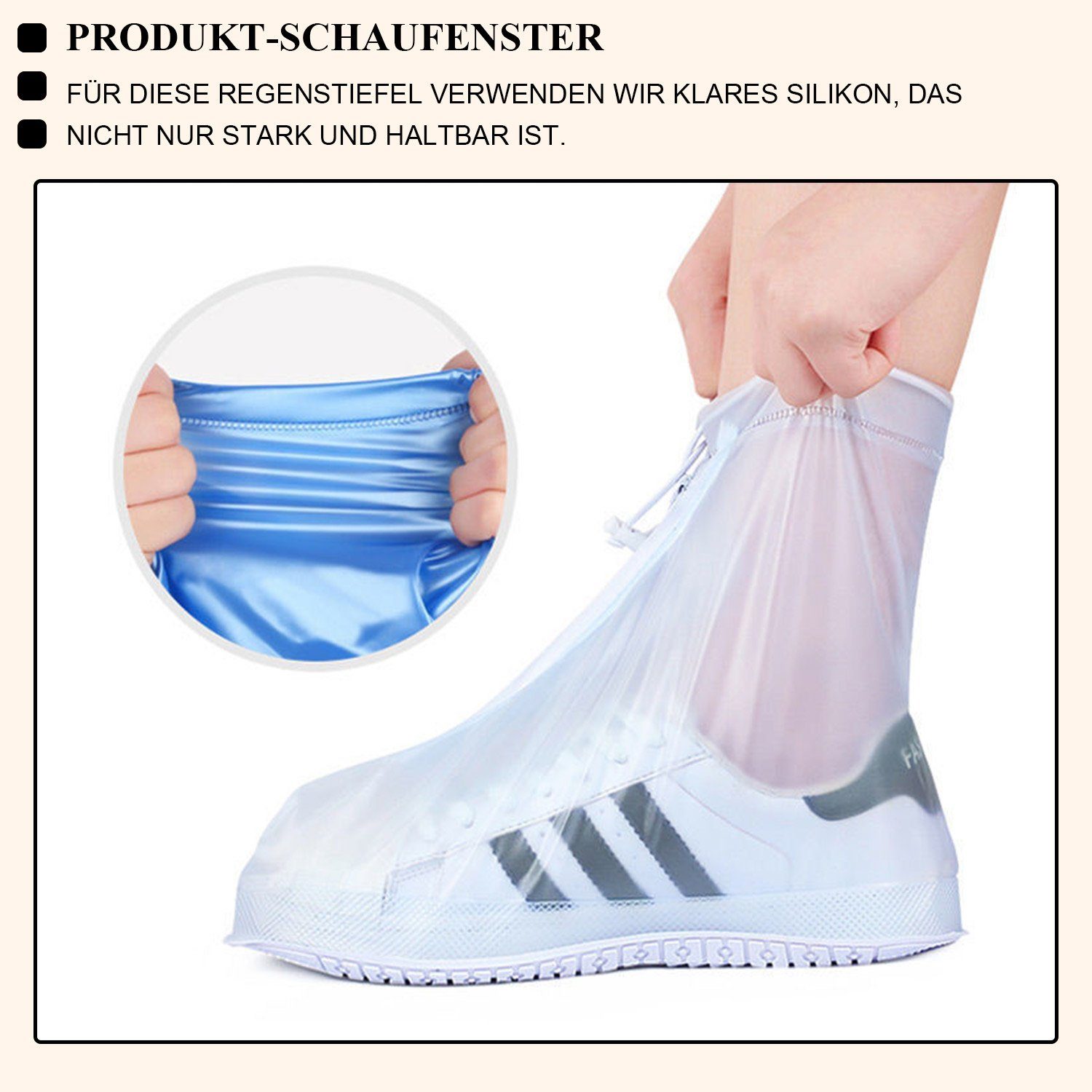 Daisred Schuhüberzieher Wasserdicht Schuhe Blau Überzieher Regenschutz