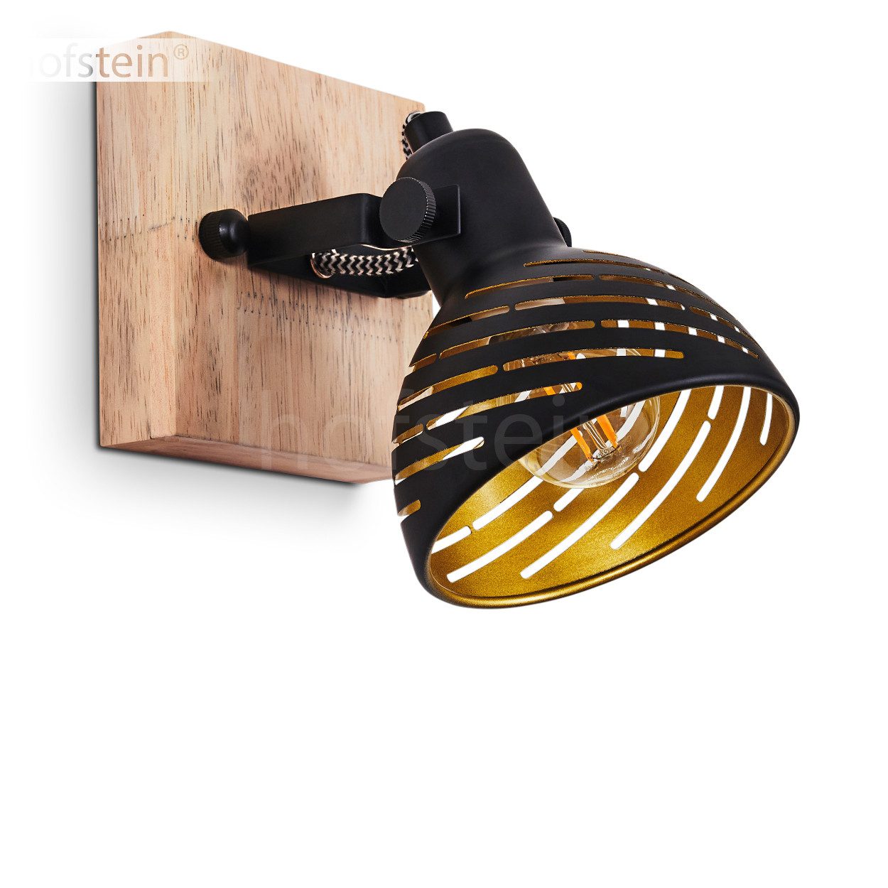 hofstein Wandleuchte »Mitterthal« Wandlampe aus Metall/Holz günstig online kaufen