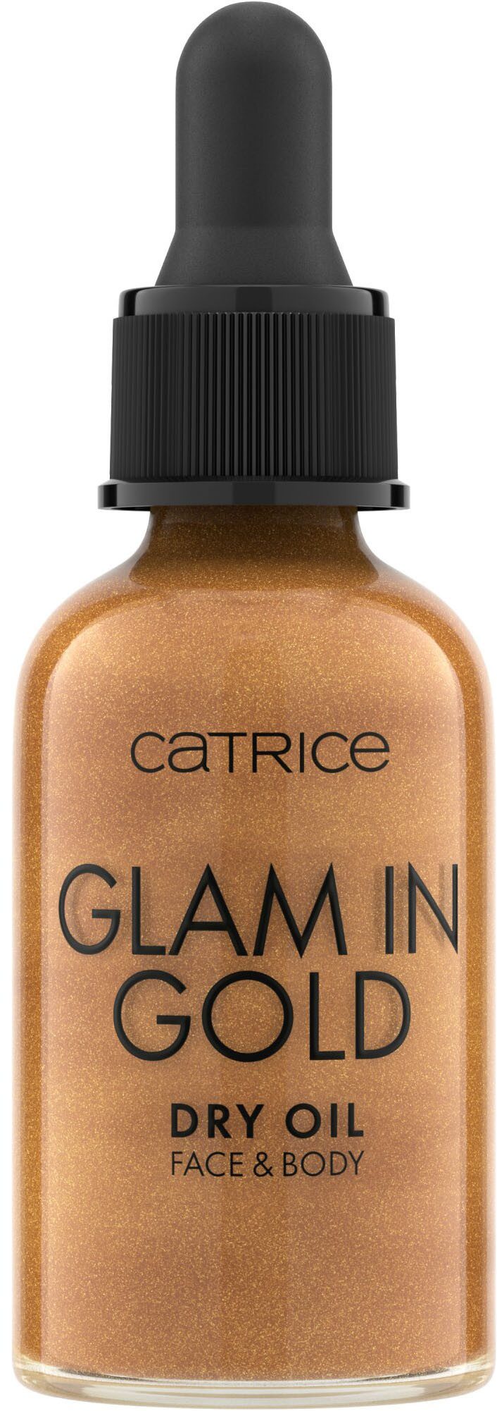 Catrice Highlighter Glam In Gold Dry Oil, Pflegender Effekt für seidig-glatte Haut, floraler Duft