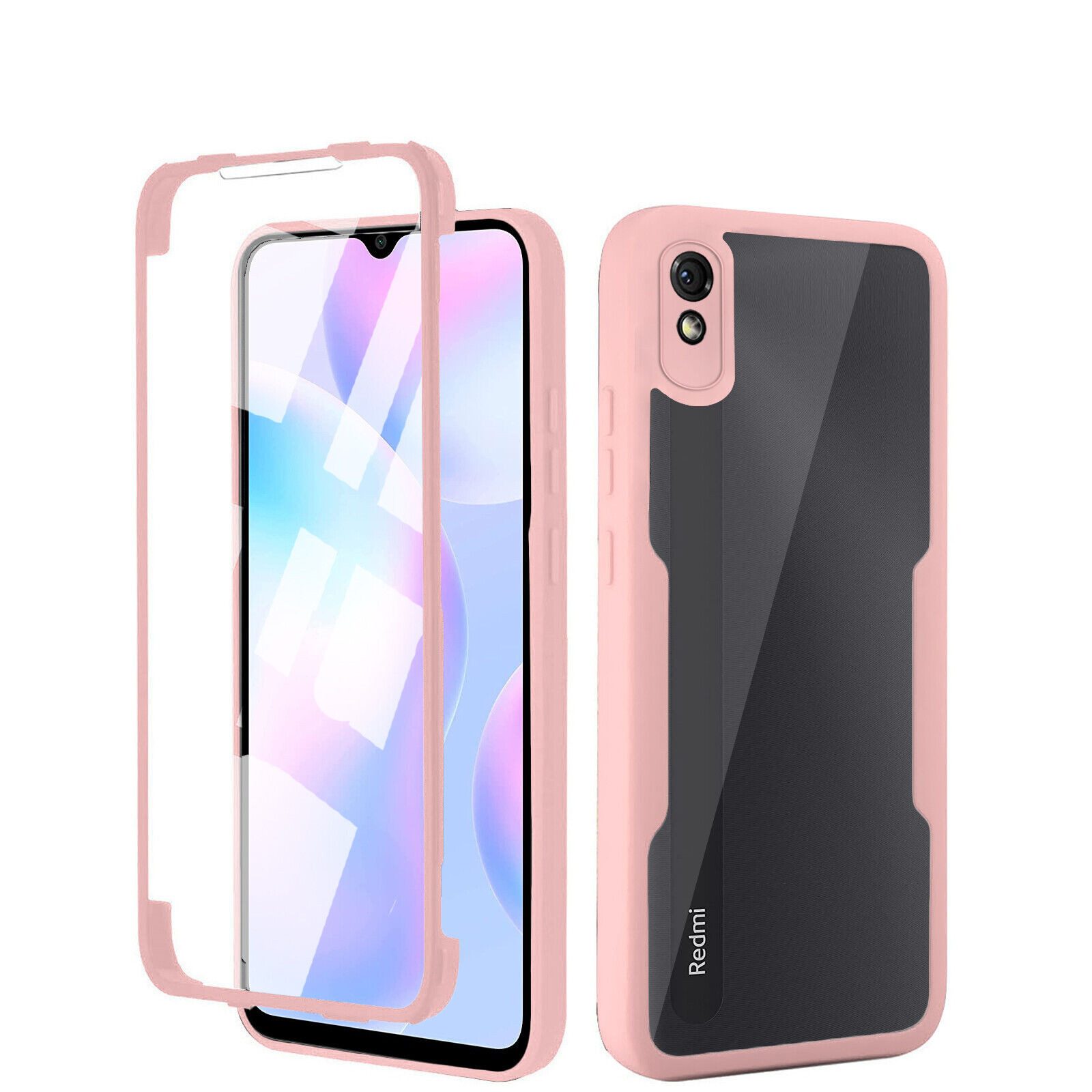 betterfon Handyhülle für Xiaomi Redmi 9A / 9AT TPU Schutzcase, 2-teiliges 360 Grad Case mit Rundumschutz und Displayschutz