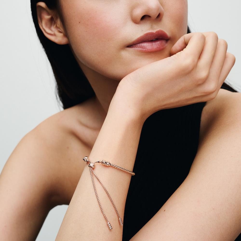 Pandora Armband Nieten Damenarmband PANDORA Moments-Kollektion, IP Rosé