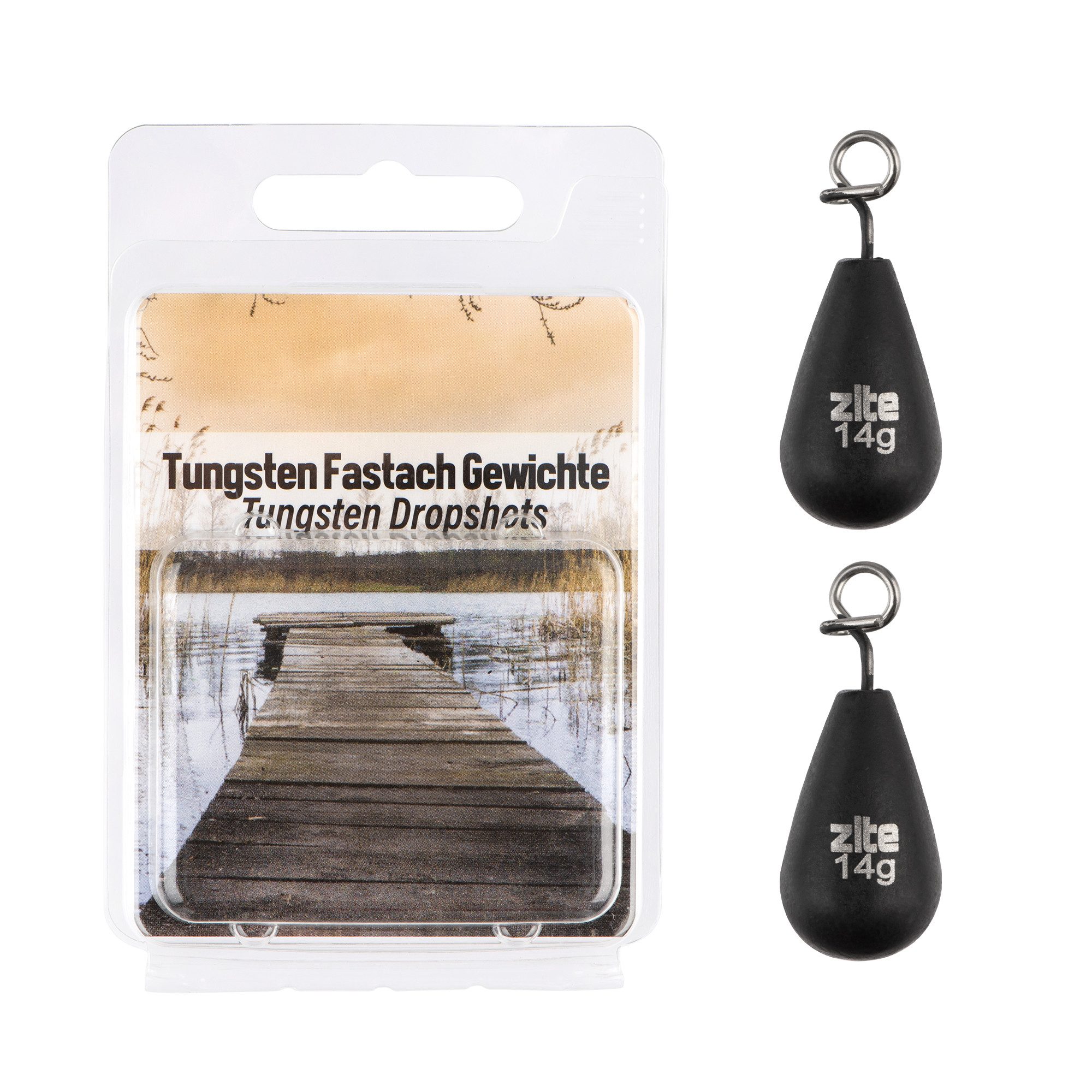 Zite Angelgewicht Tungsten Fastach Gewichte Gr. 3,5-14g Beschichtet Jika Rig Angeln, Drop-Shot Gewicht mit Fastach-Clip