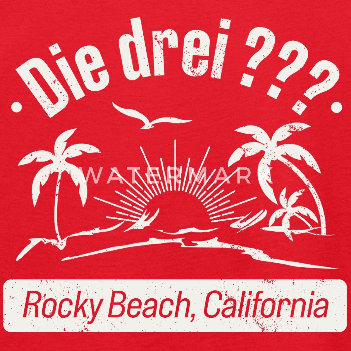 Spreadshirt T-Shirt Die Drei Fragezeichen Rocky Beach Design Mit Palmen Kinder T-Shirt (1-tlg)