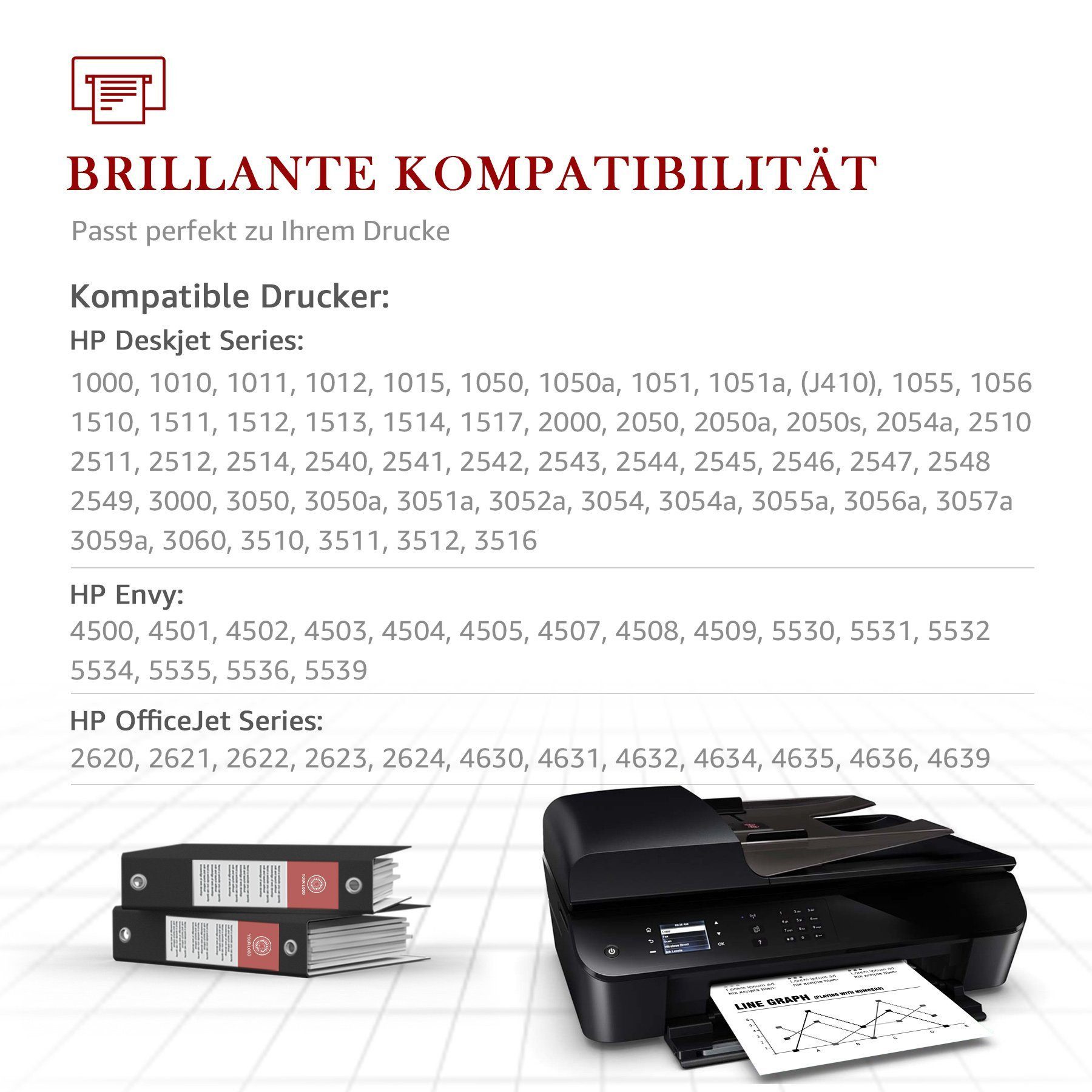 Toner Kingdom Drucker Patronen für HP 301 XL Deskjet 1050 2544 2050 A 3050 Tintenpatrone (ENVY 4502 5534 4504 Deskjet 2540 2542)