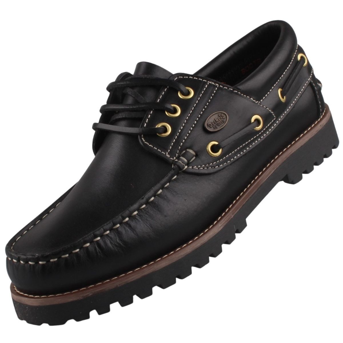 Dockers by Gerli 24DC001-180100 Schnürschuh Leder-Mokkassin, Bootsschuh mit Leder-Schnürung