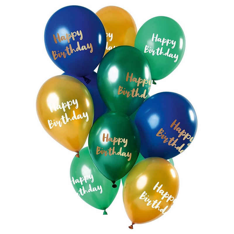 Folat Luftballon »Luftballons Happy Birthyday gold/rosa/bordeaux 30«