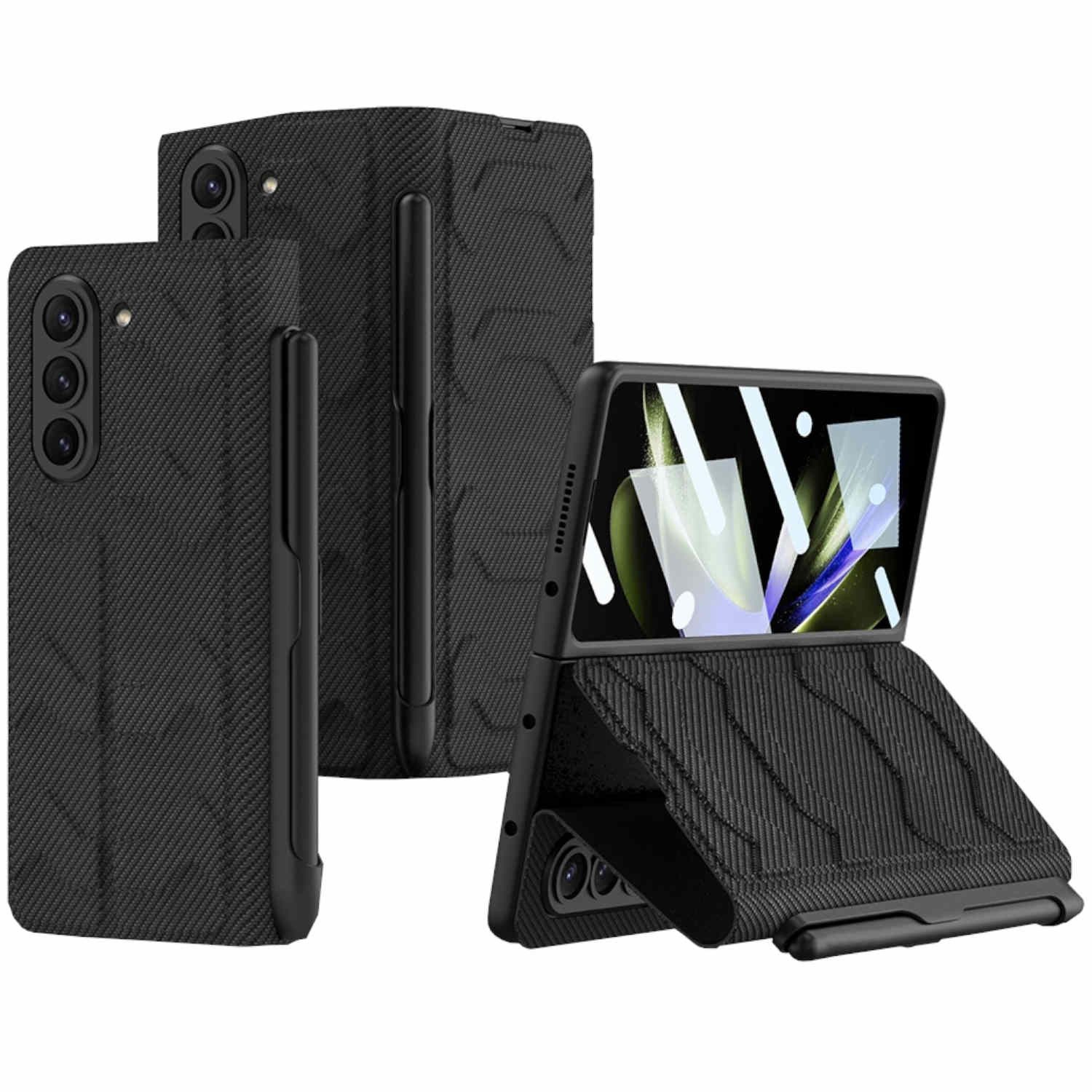 Handyhülle Für Samsung Galaxy Z Fold5 stoßfeste Kunstleder Hülle Stifthalterung